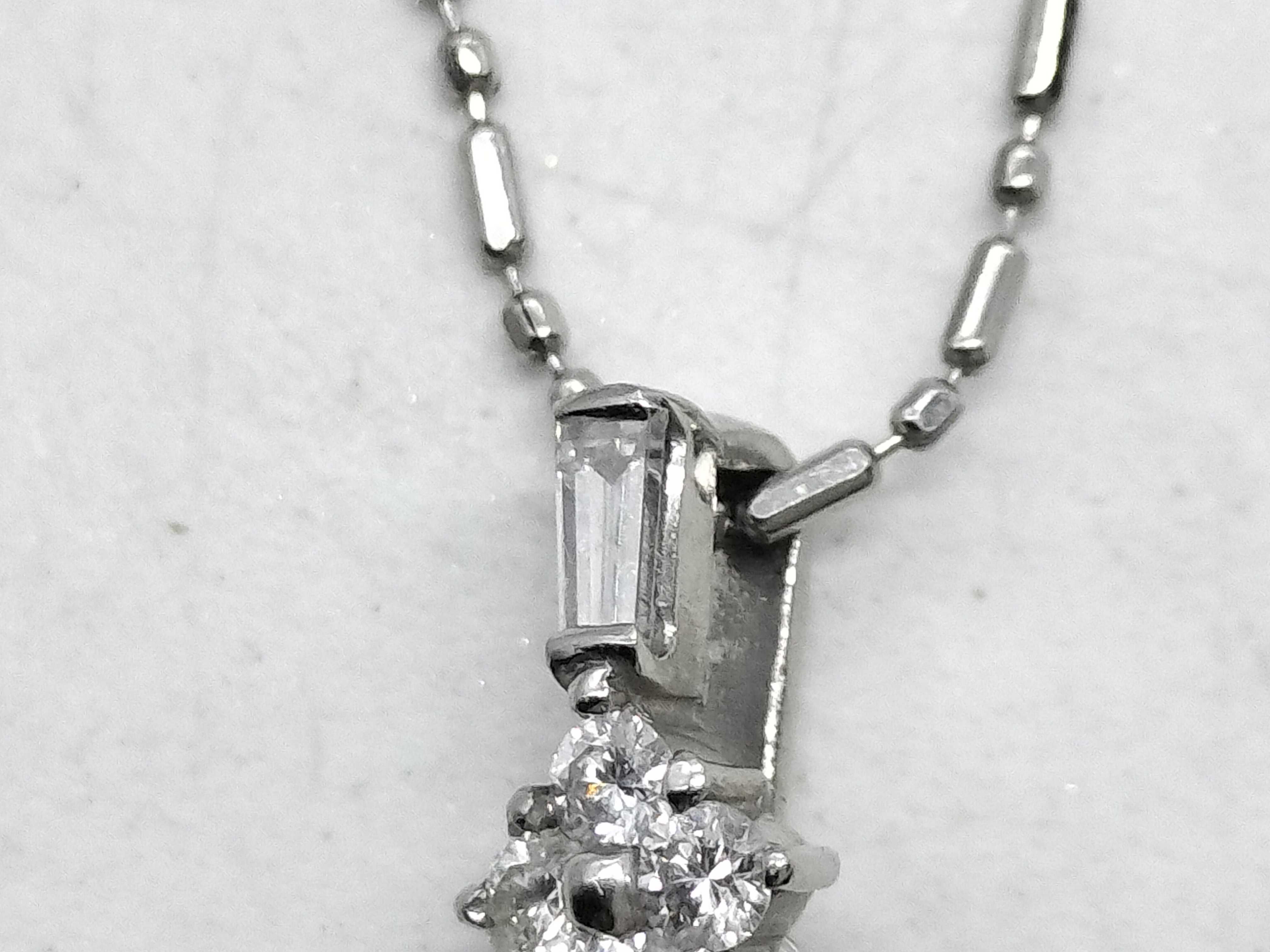 Platinum Emerald and Diamond Pendant Necklace