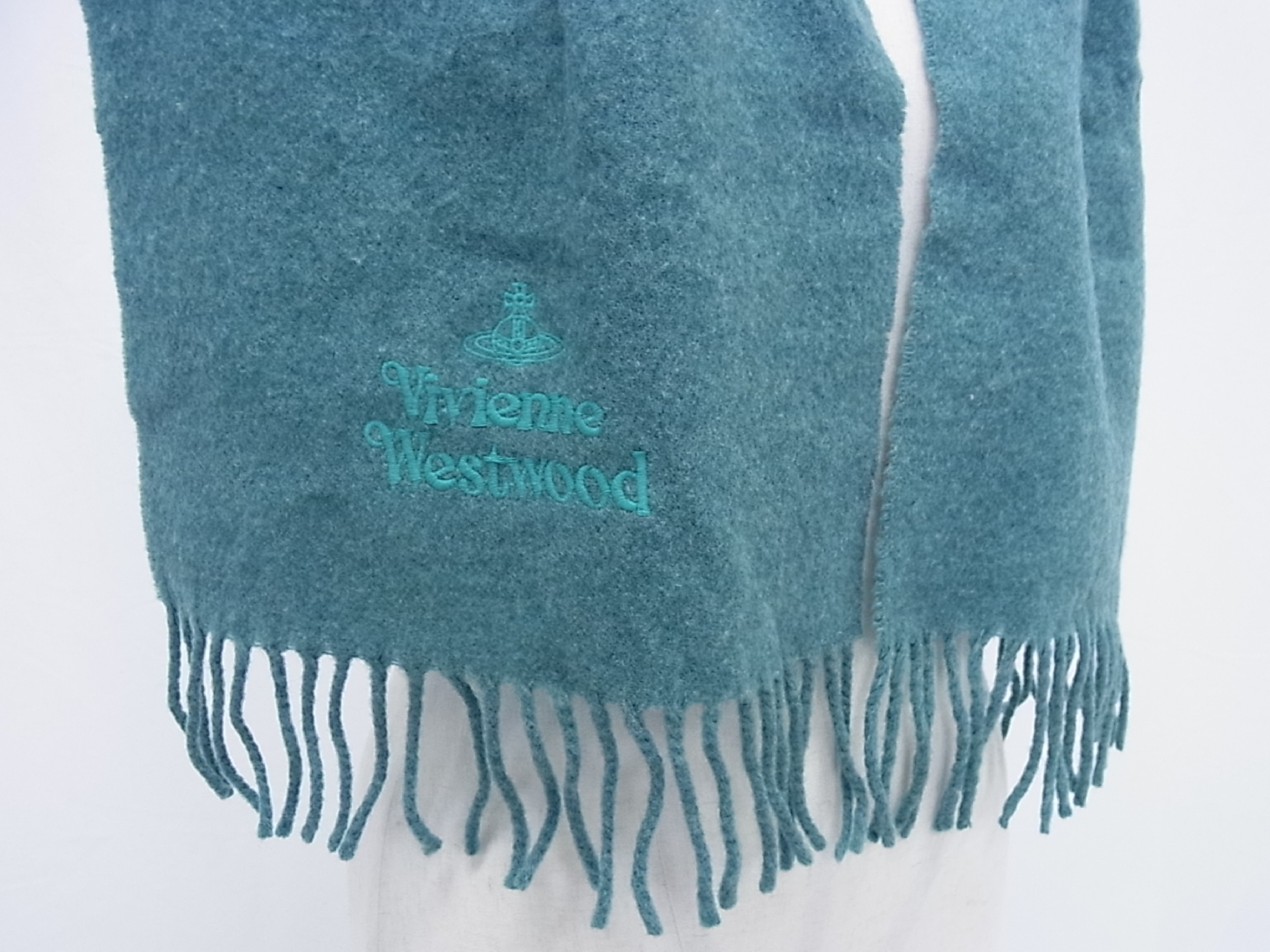 Vivienne Westwood Teal Wool Scarf