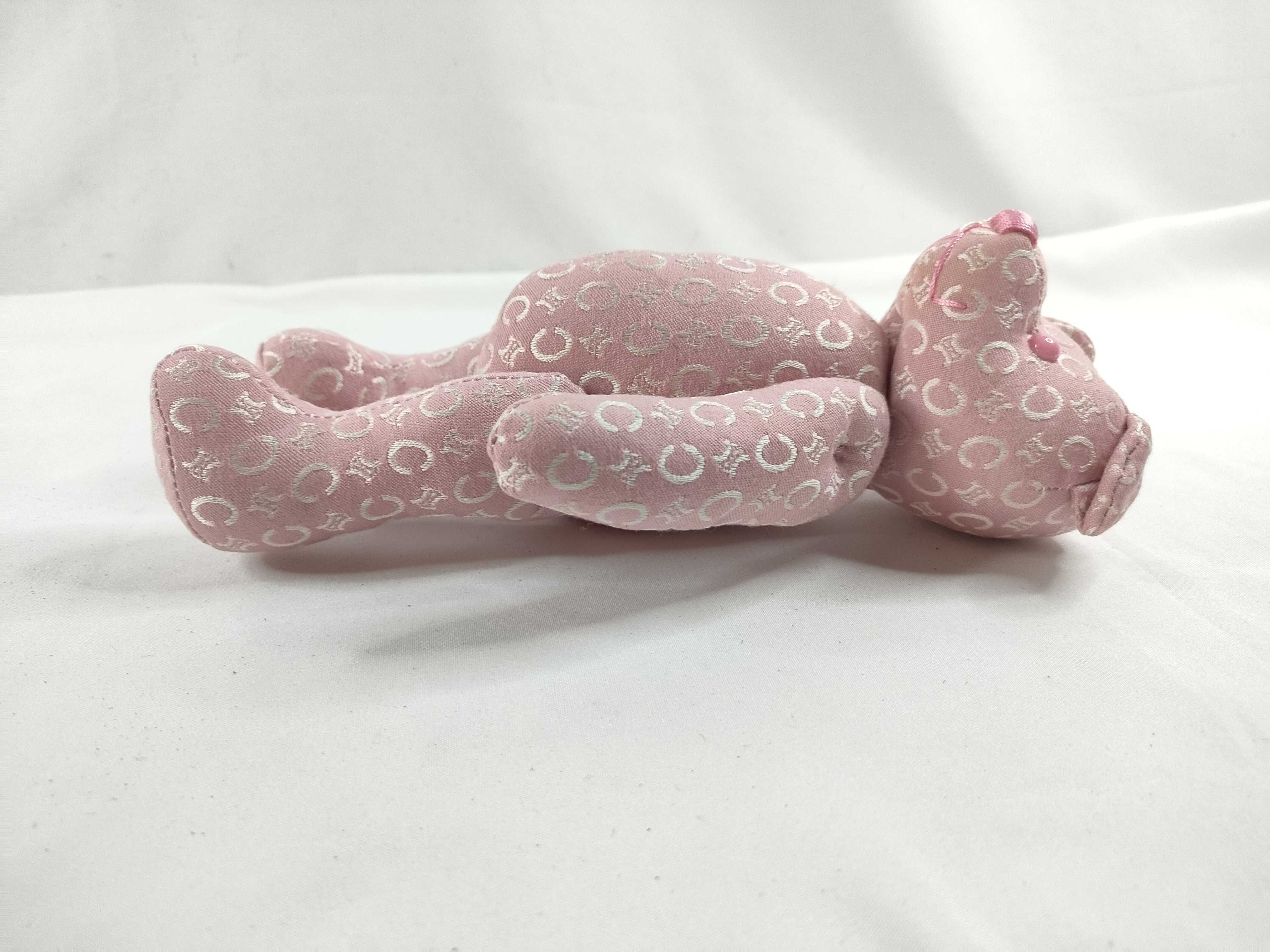 A Celine C Macadam Pink Patterned Designer Teddy Bear