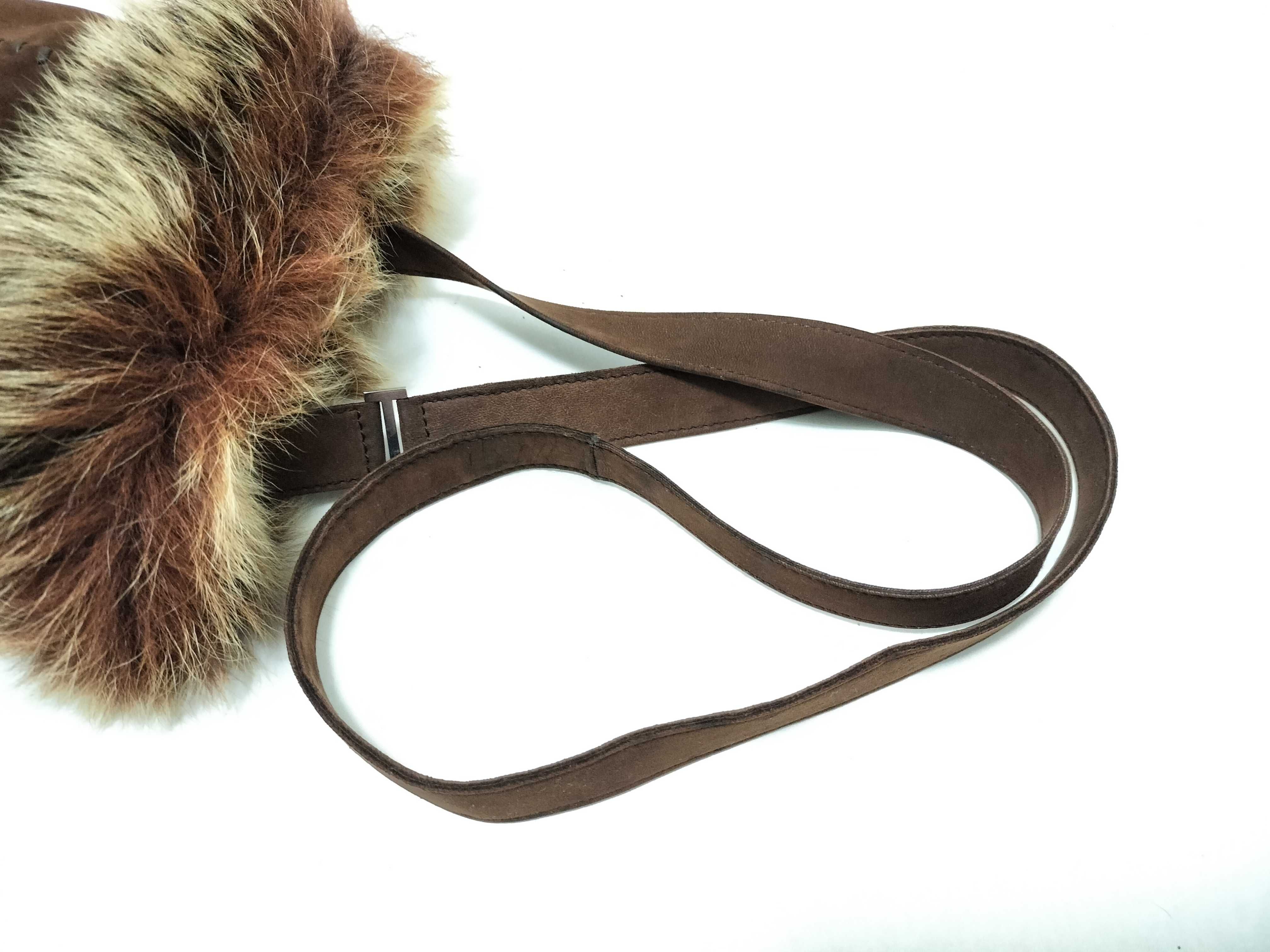 Hermes Toudou Moko Pochette in Brown Suede and Fur
