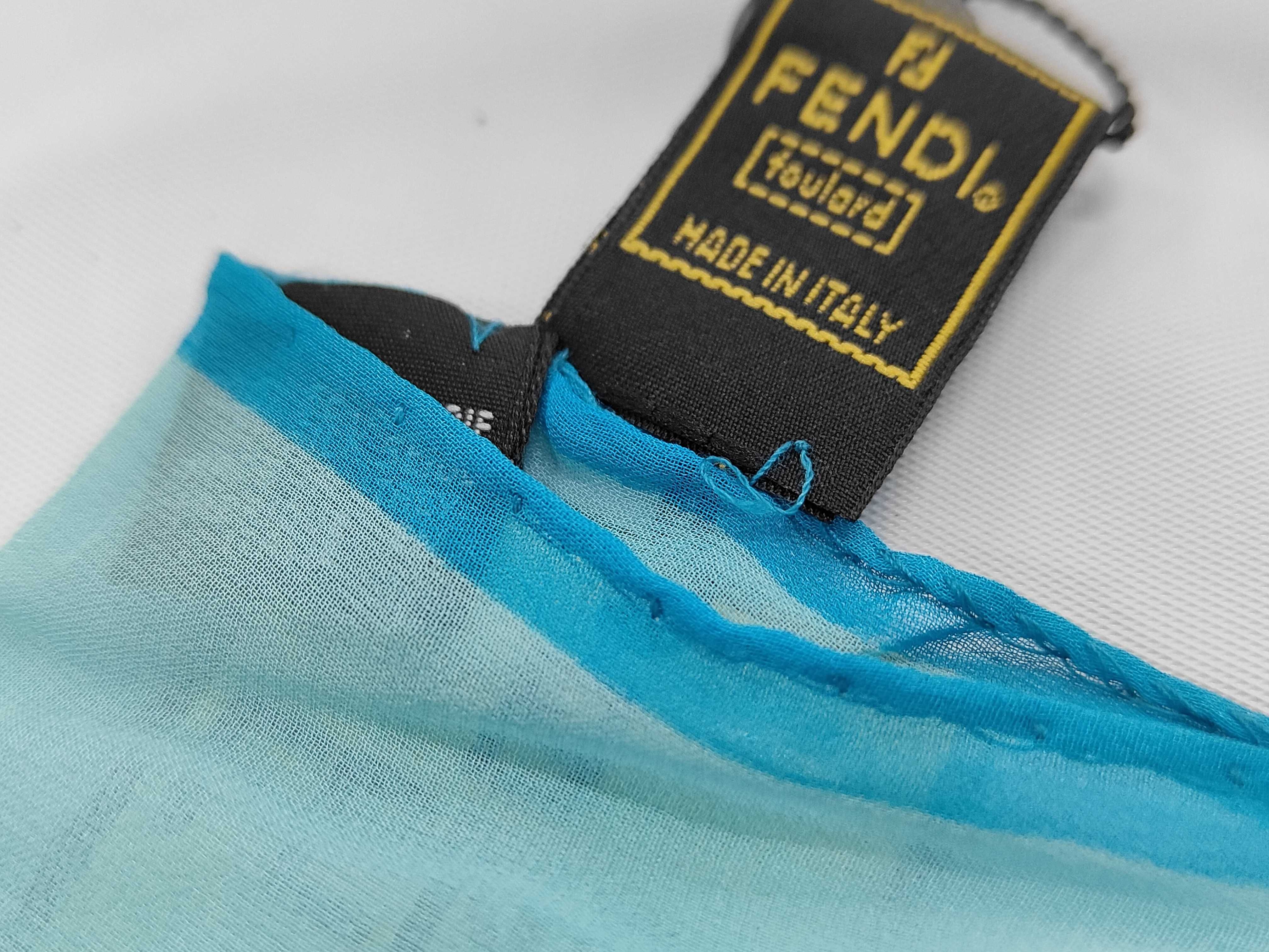 Fendi Geometric Patchwork Silk Foulard Scarf