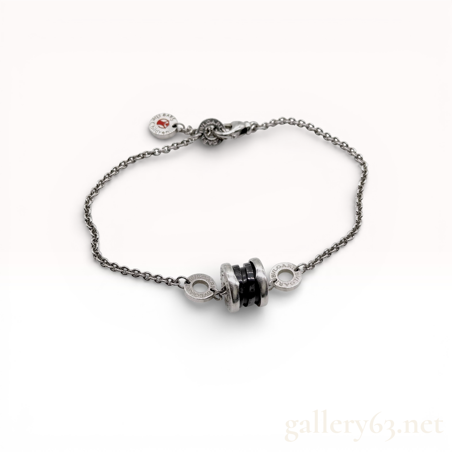 Bvlgari Save the Children Sterling Silver and Black Ceramic Bracelet