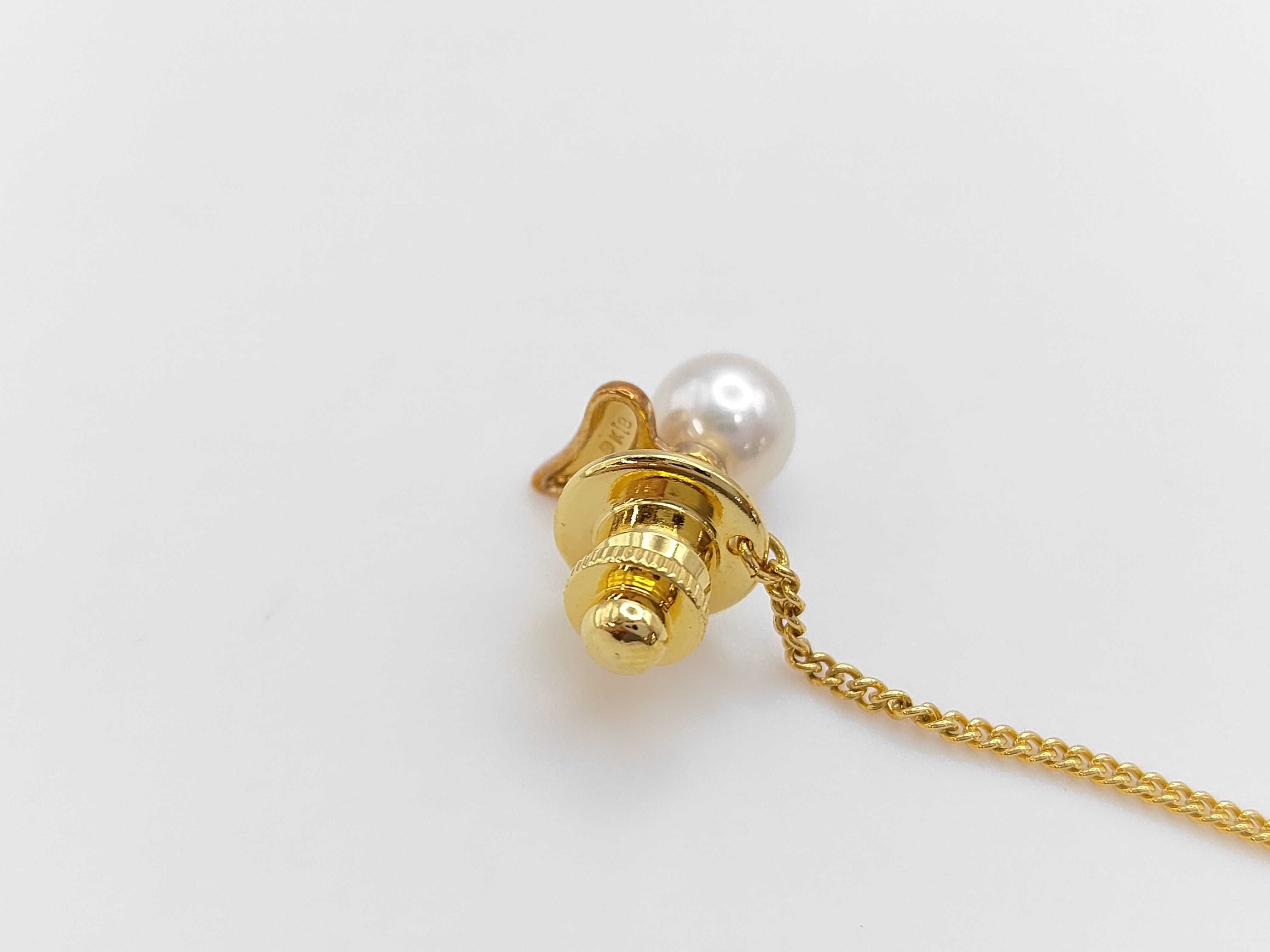 Mikimoto 18K Yellow Gold and Cultured Pearl Tie Tack