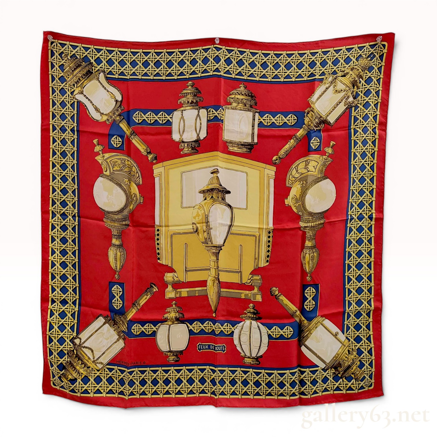 Hermes Paris Feux de Route Silk Carre 90 Scarf