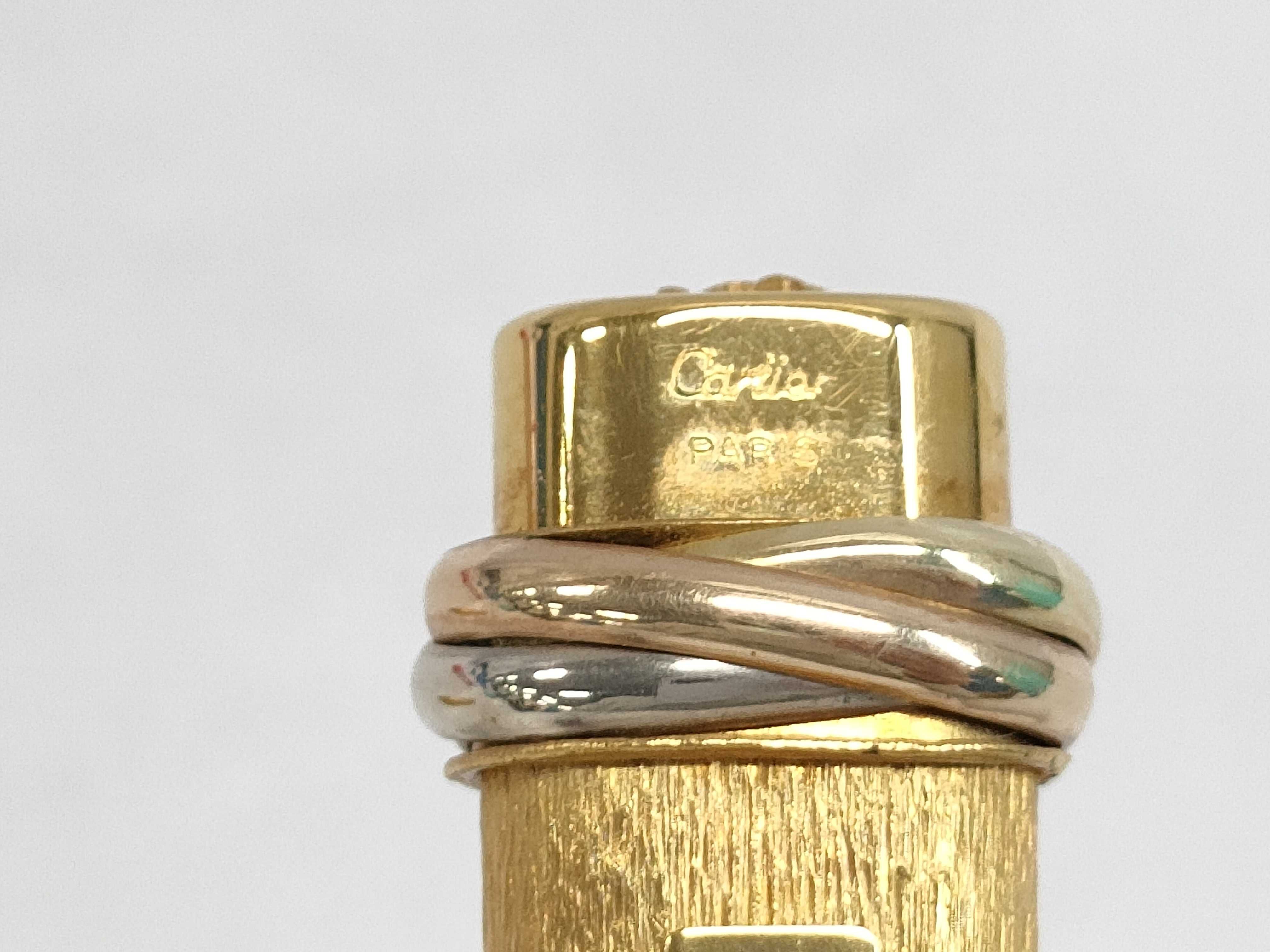 Must de Cartier Vendome Trinity Gold Plated Bark Finish Ballpoint Pen