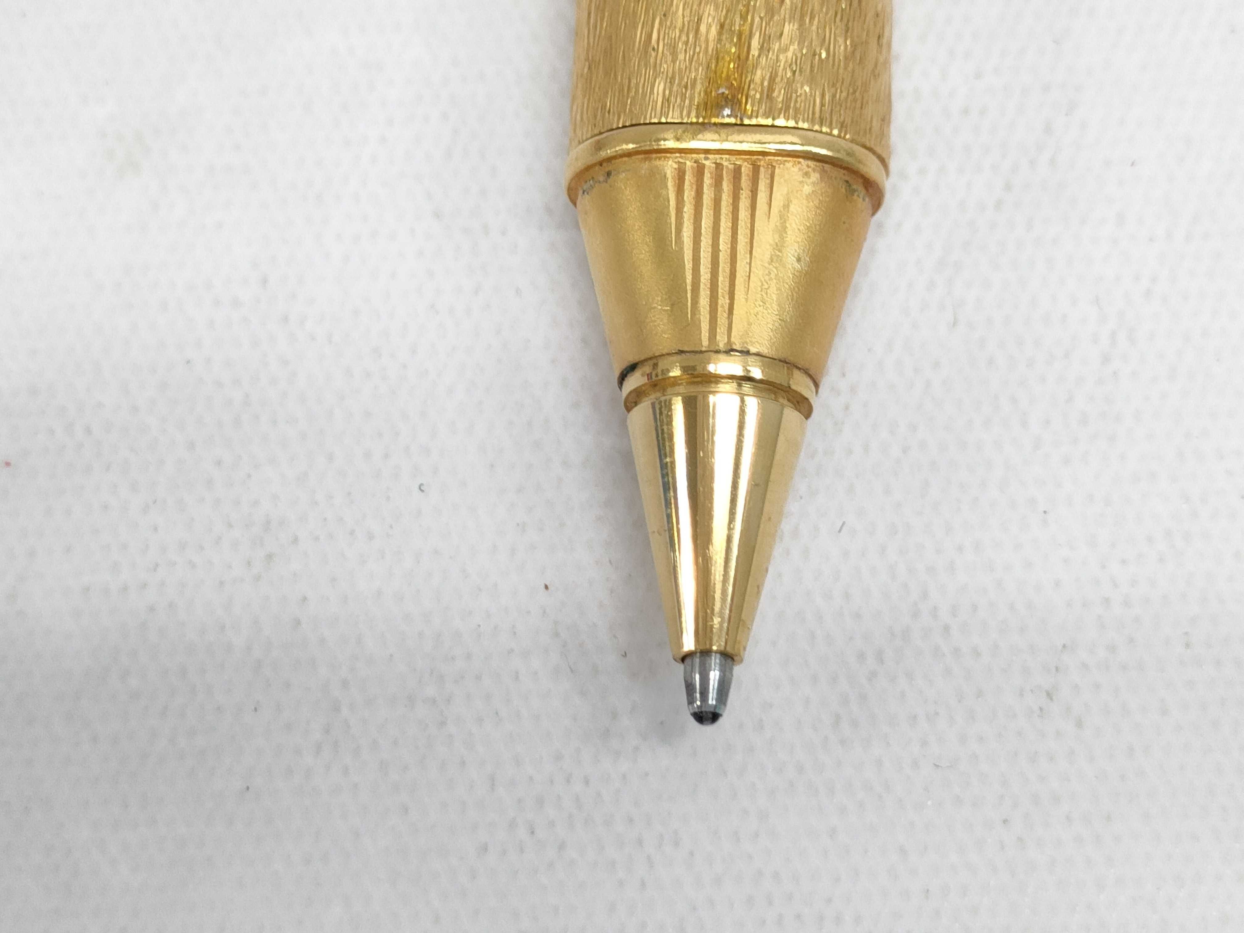 Must de Cartier Vendome Trinity Gold Plated Bark Finish Ballpoint Pen
