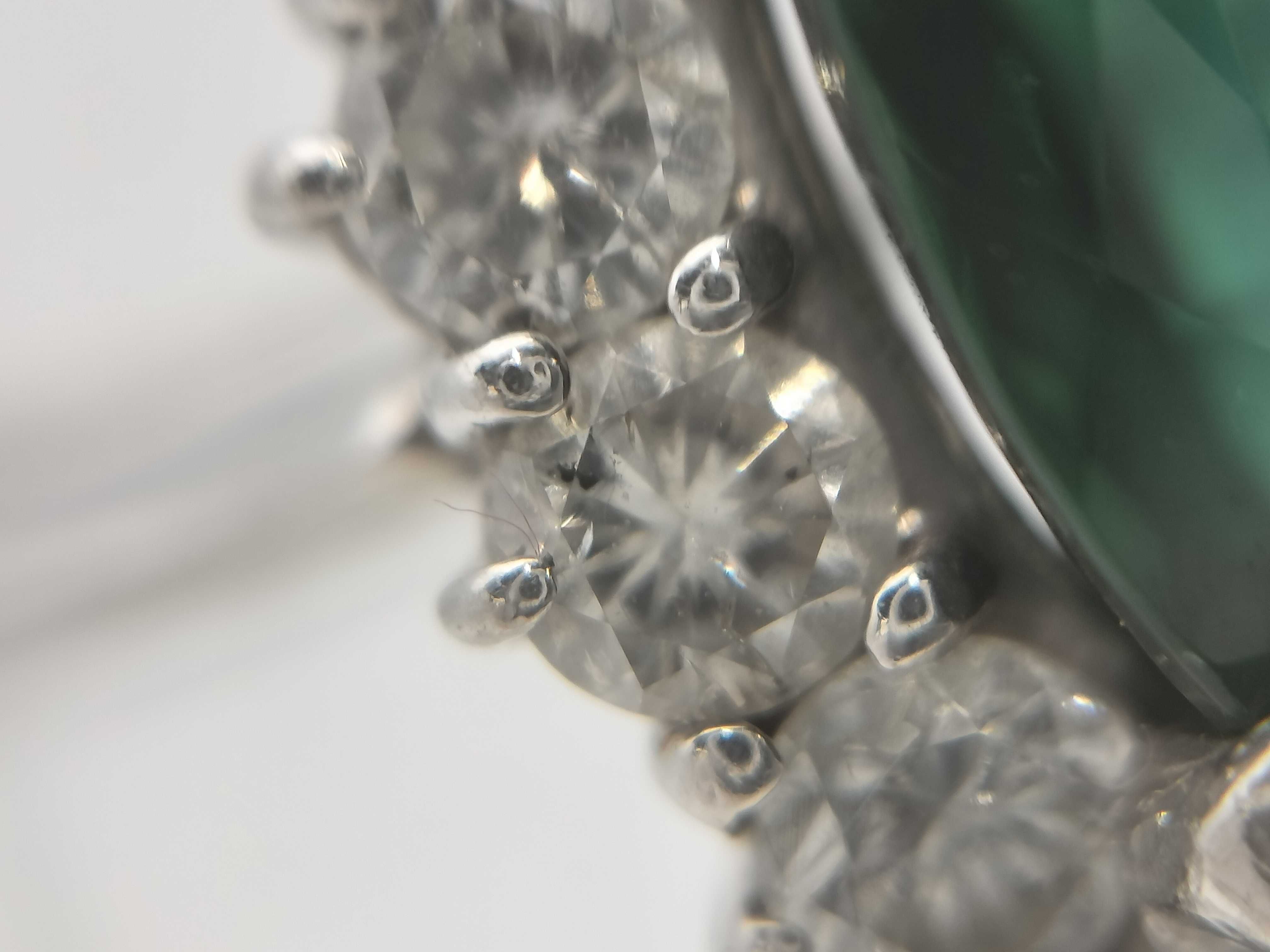 Platinum 4.60ct Chrome Tourmaline and 1.22ctw Diamond Halo Cocktail Ring