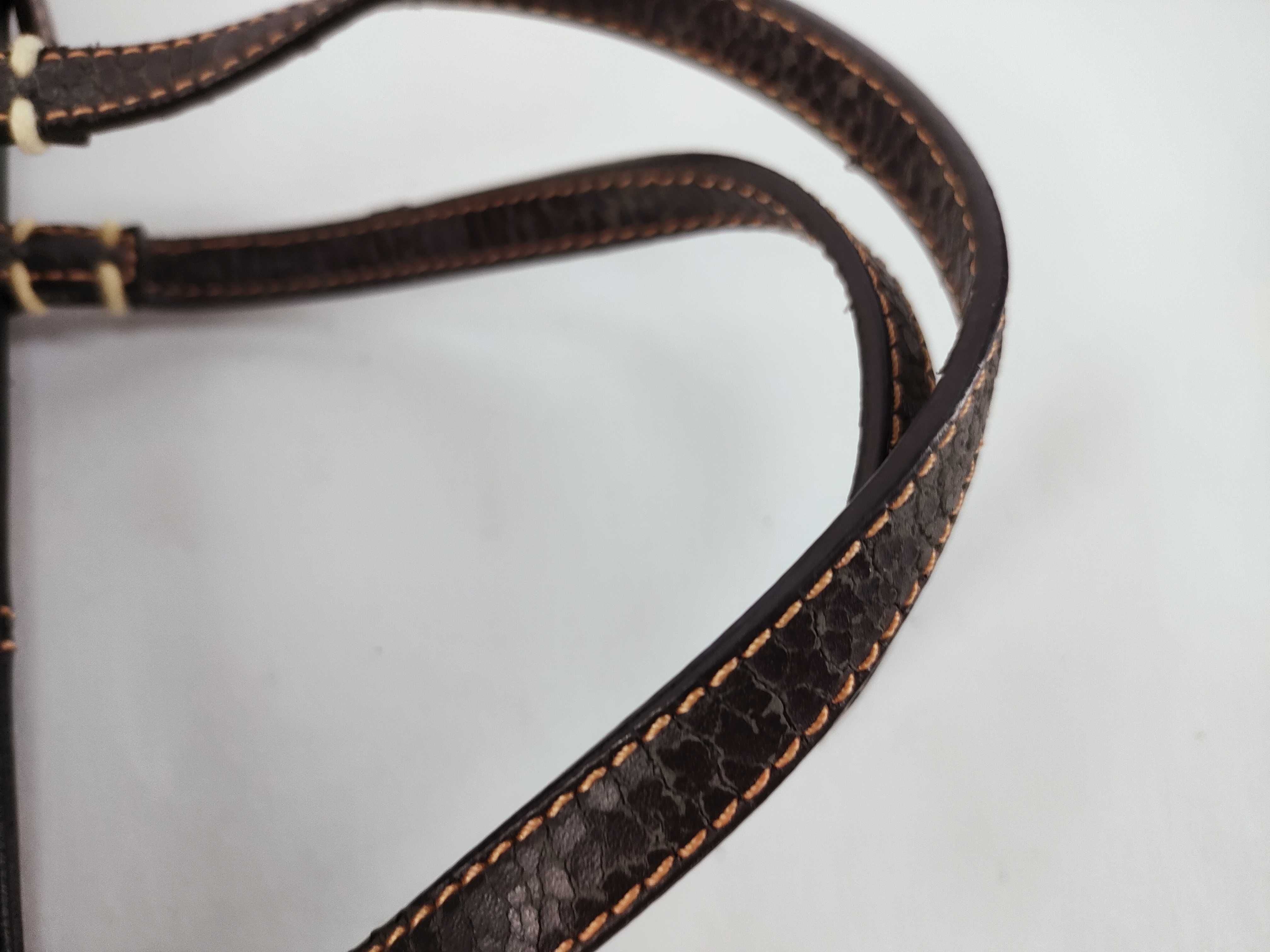 Valentino Bertini Dark Brown Leather Tote Bag with Textured Handles