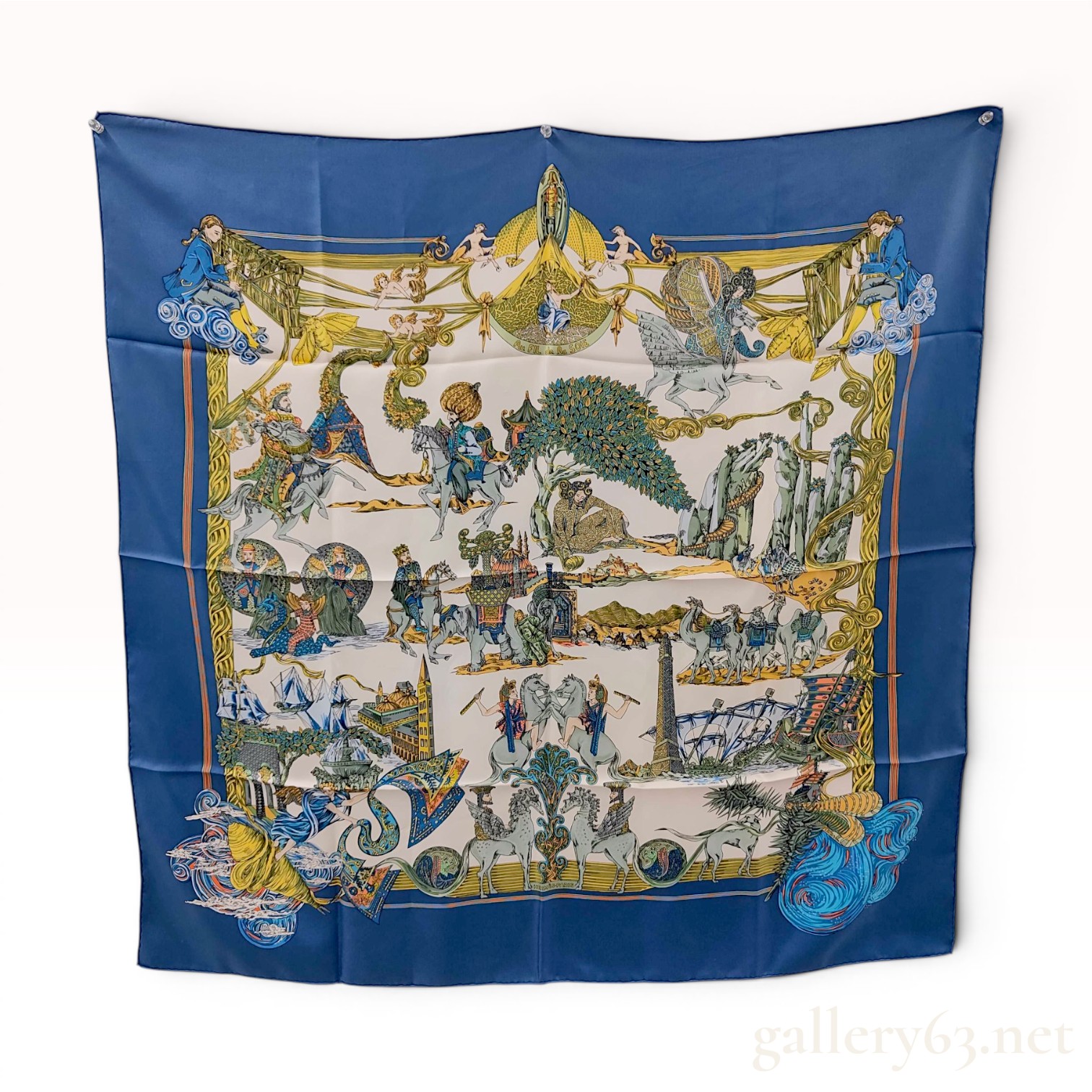 Hermes Au Fil de la Soie Silk Scarf by Annie Faivre