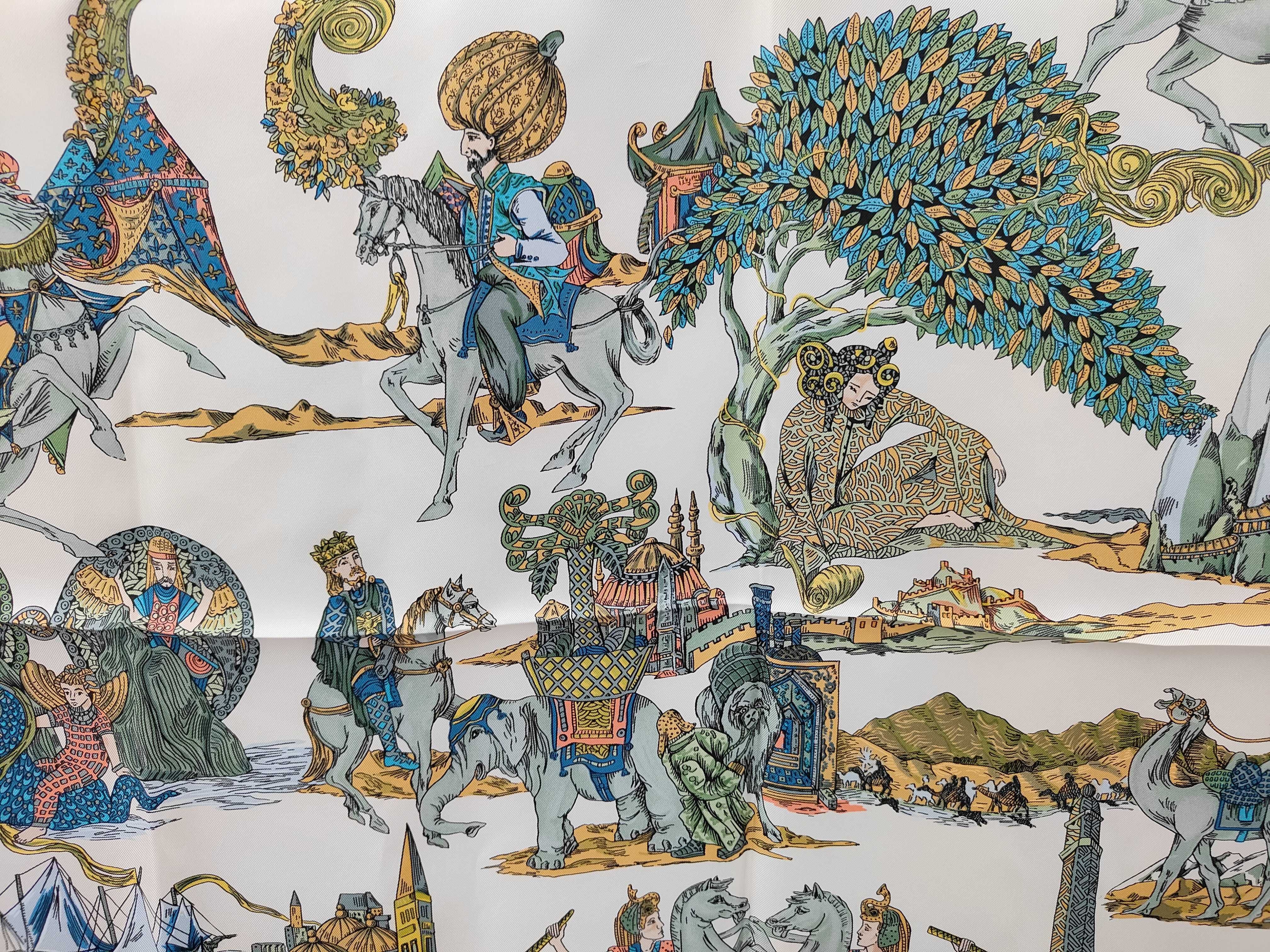 Hermes Au Fil de la Soie Silk Scarf by Annie Faivre