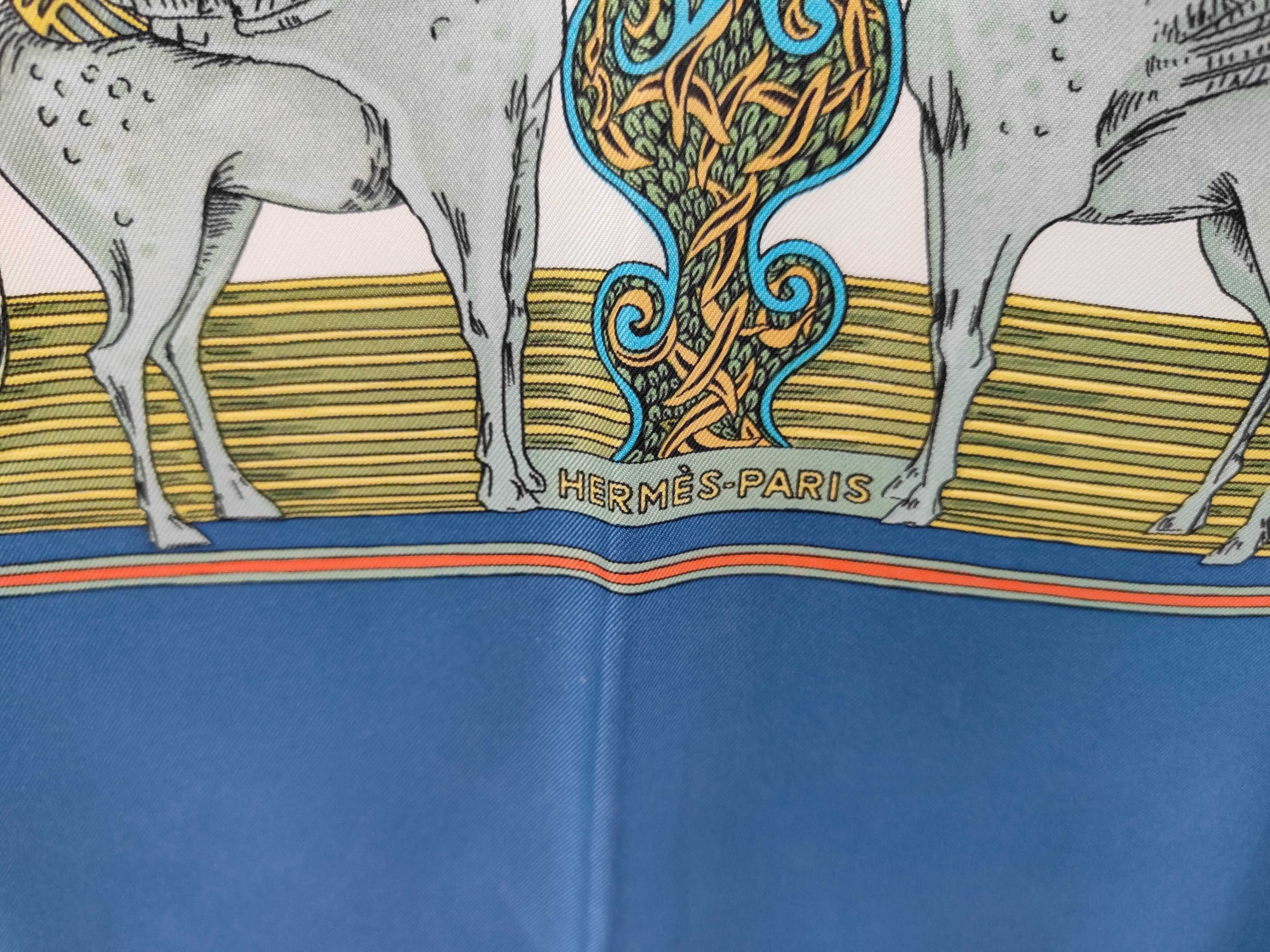 Hermes Au Fil de la Soie Silk Scarf by Annie Faivre
