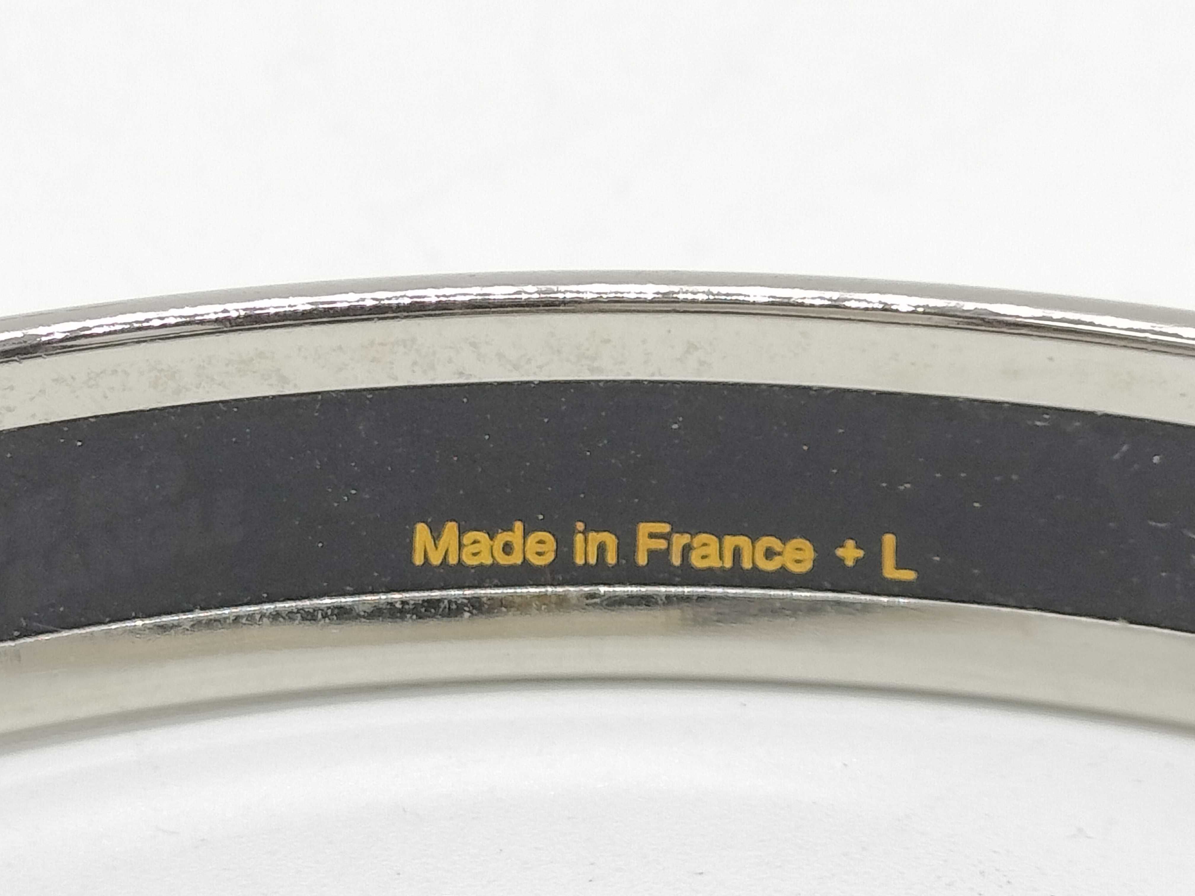 Hermes Narrow Enamel Bangle with Belt and Buckle Motif