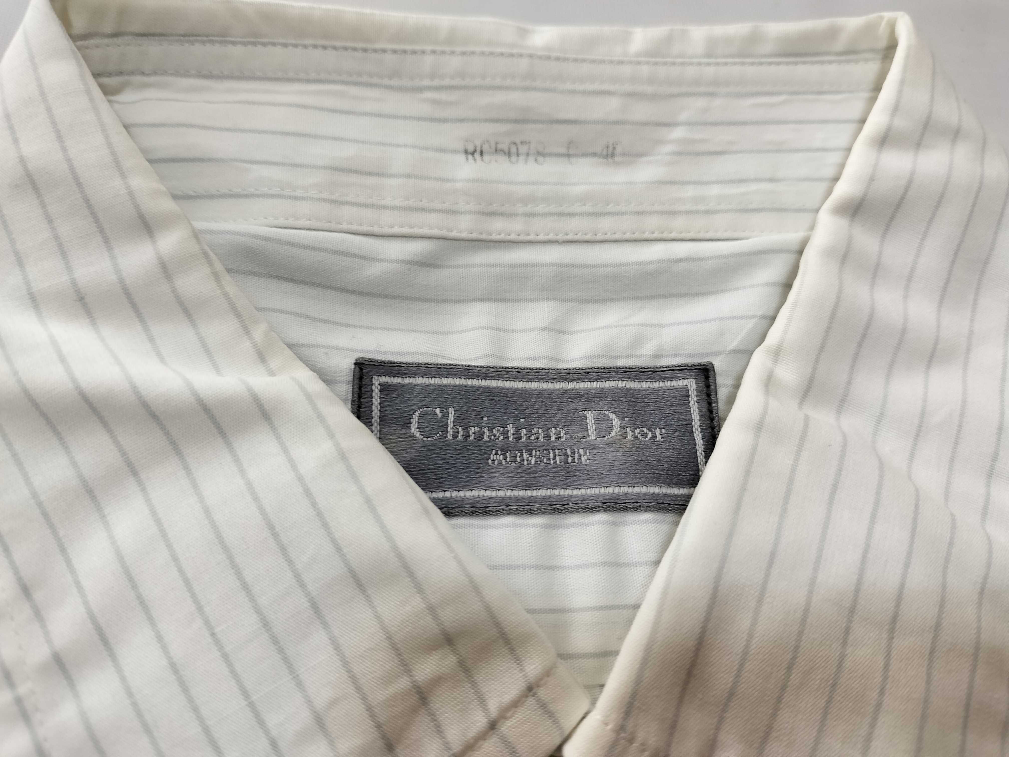 Vintage Christian Dior Monsieur Men's Short Sleeve Pinstripe Shirt Size 40