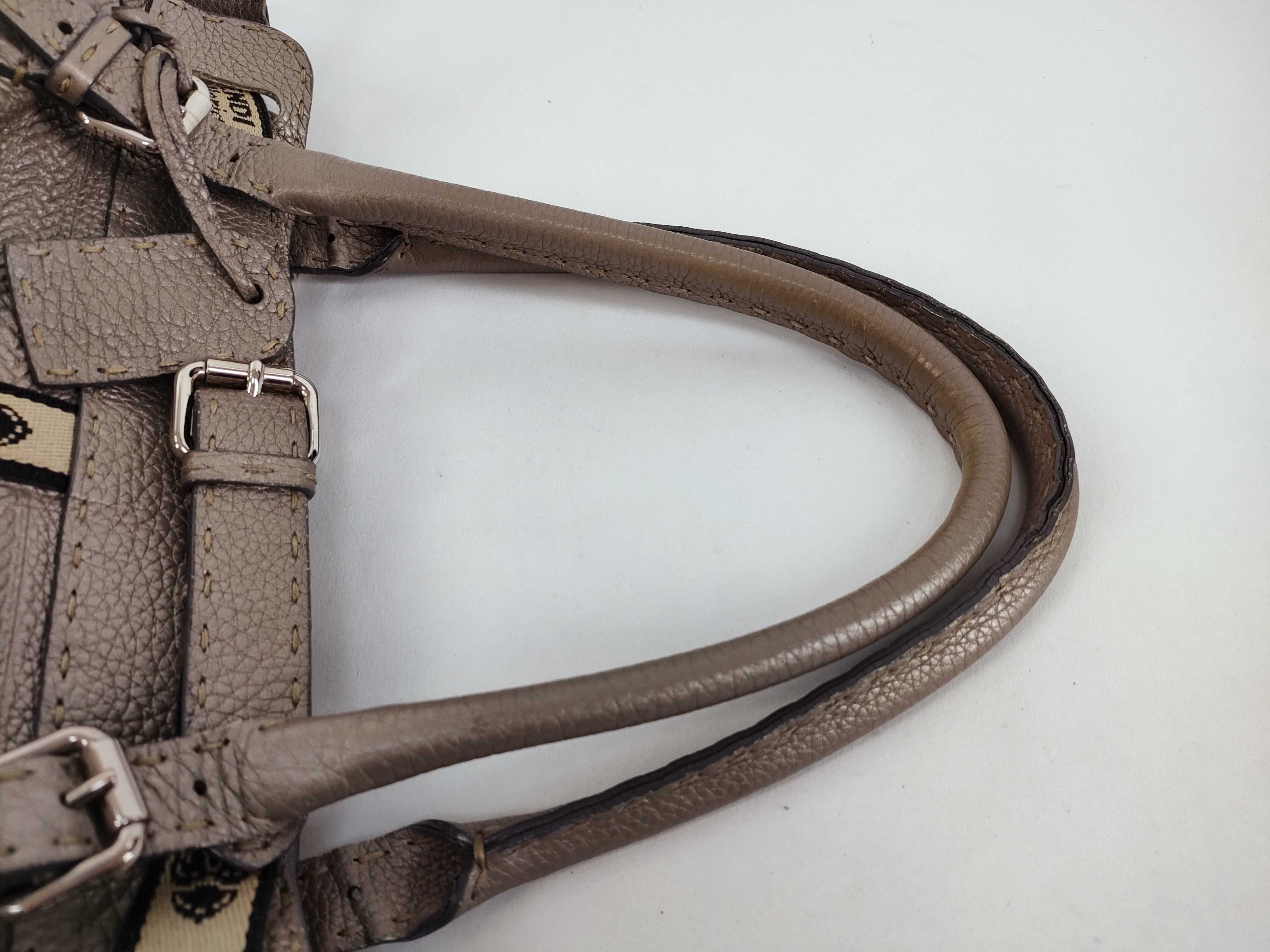 Fendi Selleria Villa Borghese Metallic Leather Tote Bag