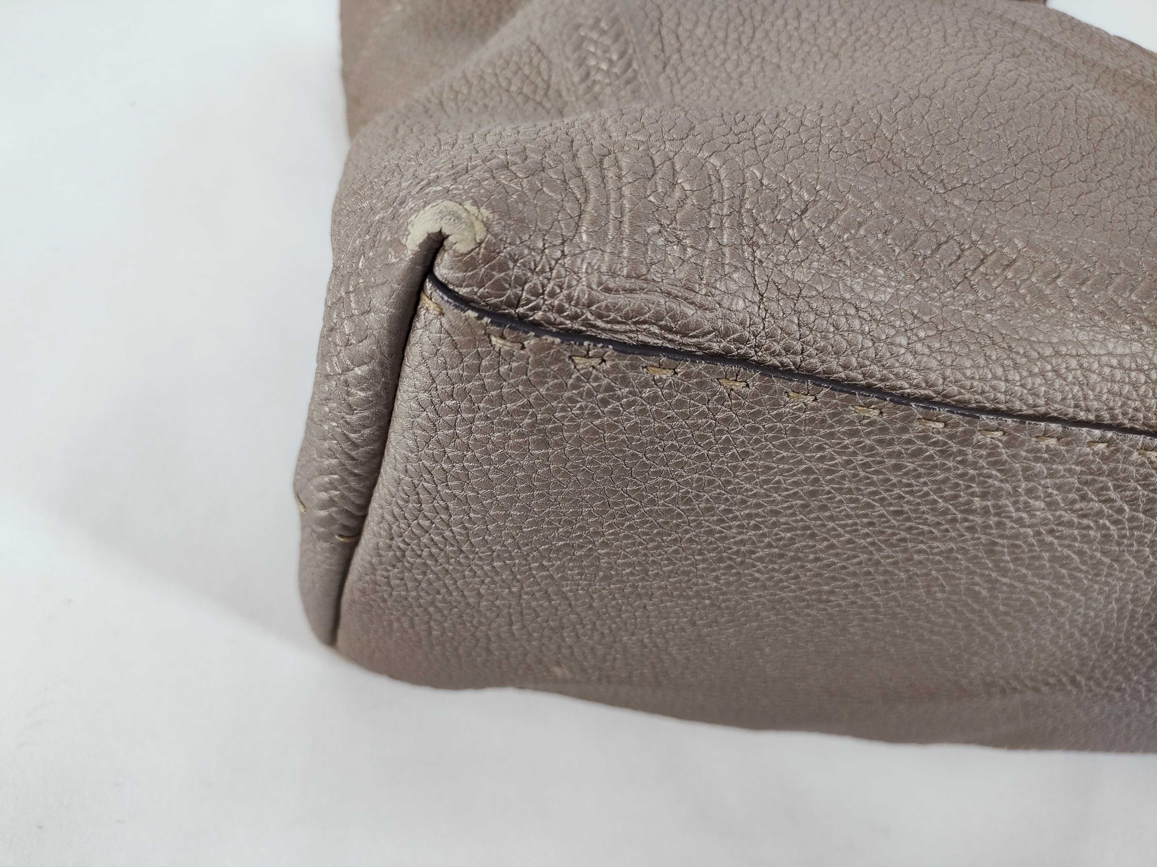Fendi Selleria Villa Borghese Metallic Leather Tote Bag
