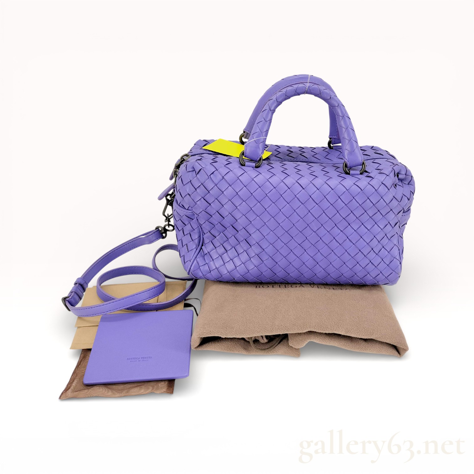 Bottega Veneta Purple Intrecciato Nappa Leather Small Boston Bag