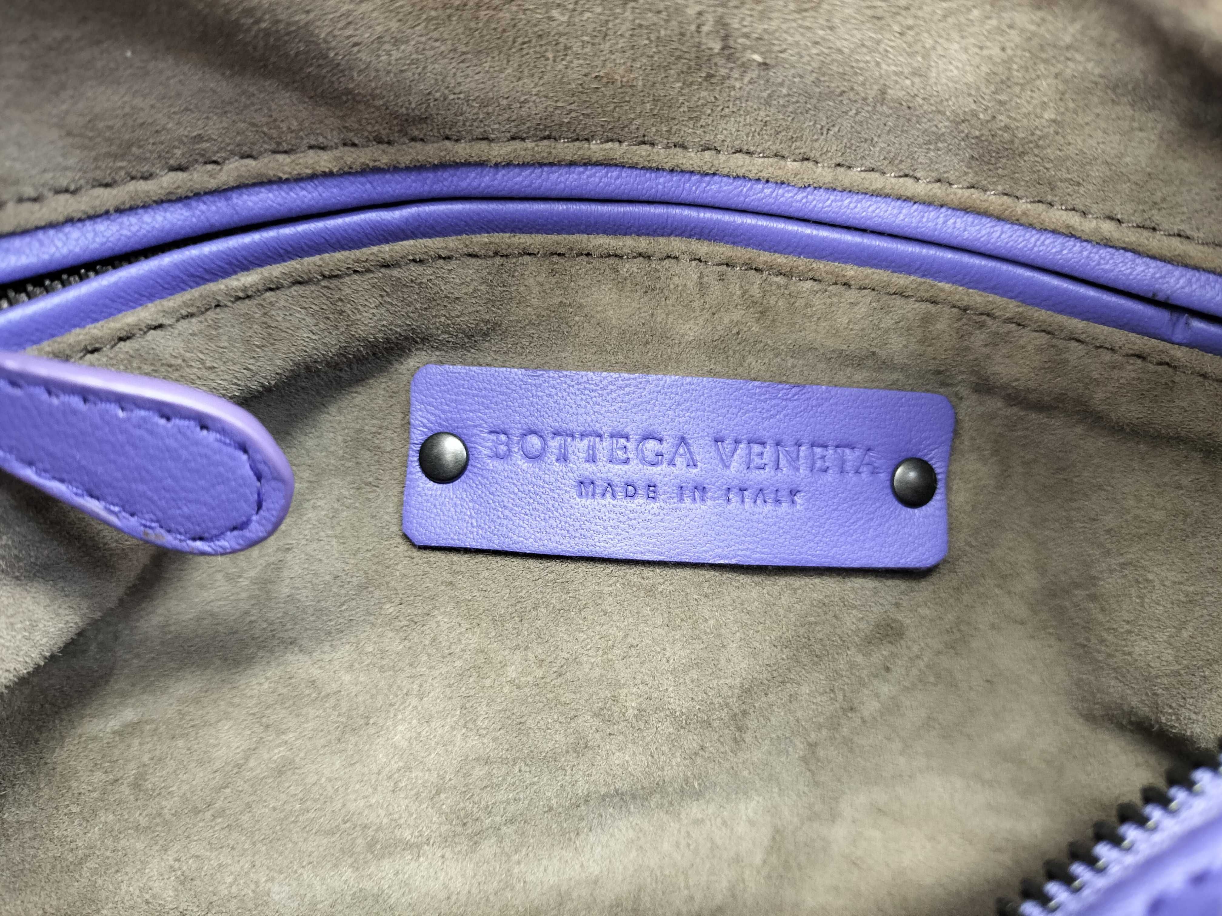 Bottega Veneta Purple Intrecciato Nappa Leather Small Boston Bag