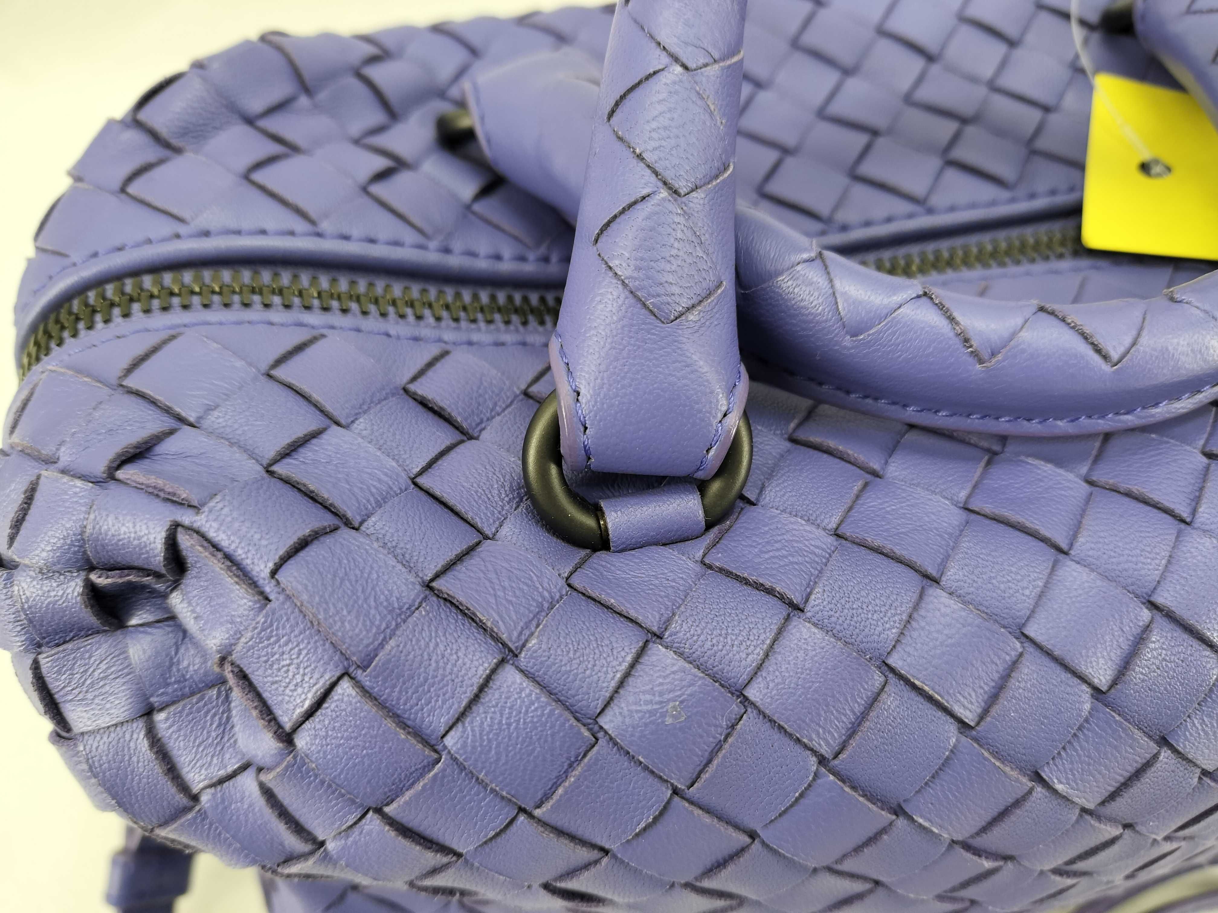 Bottega Veneta Purple Intrecciato Nappa Leather Small Boston Bag
