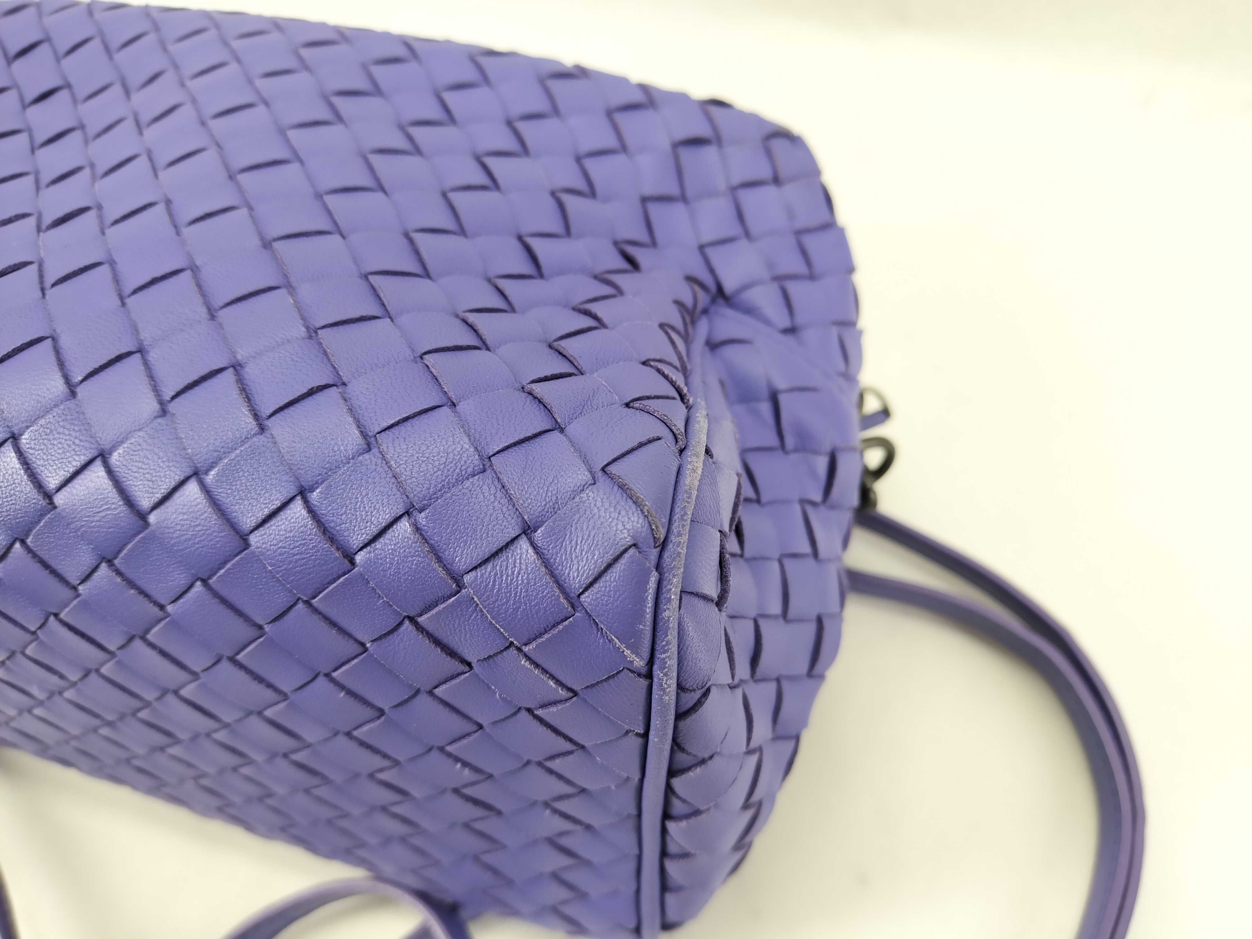 Bottega Veneta Purple Intrecciato Nappa Leather Small Boston Bag