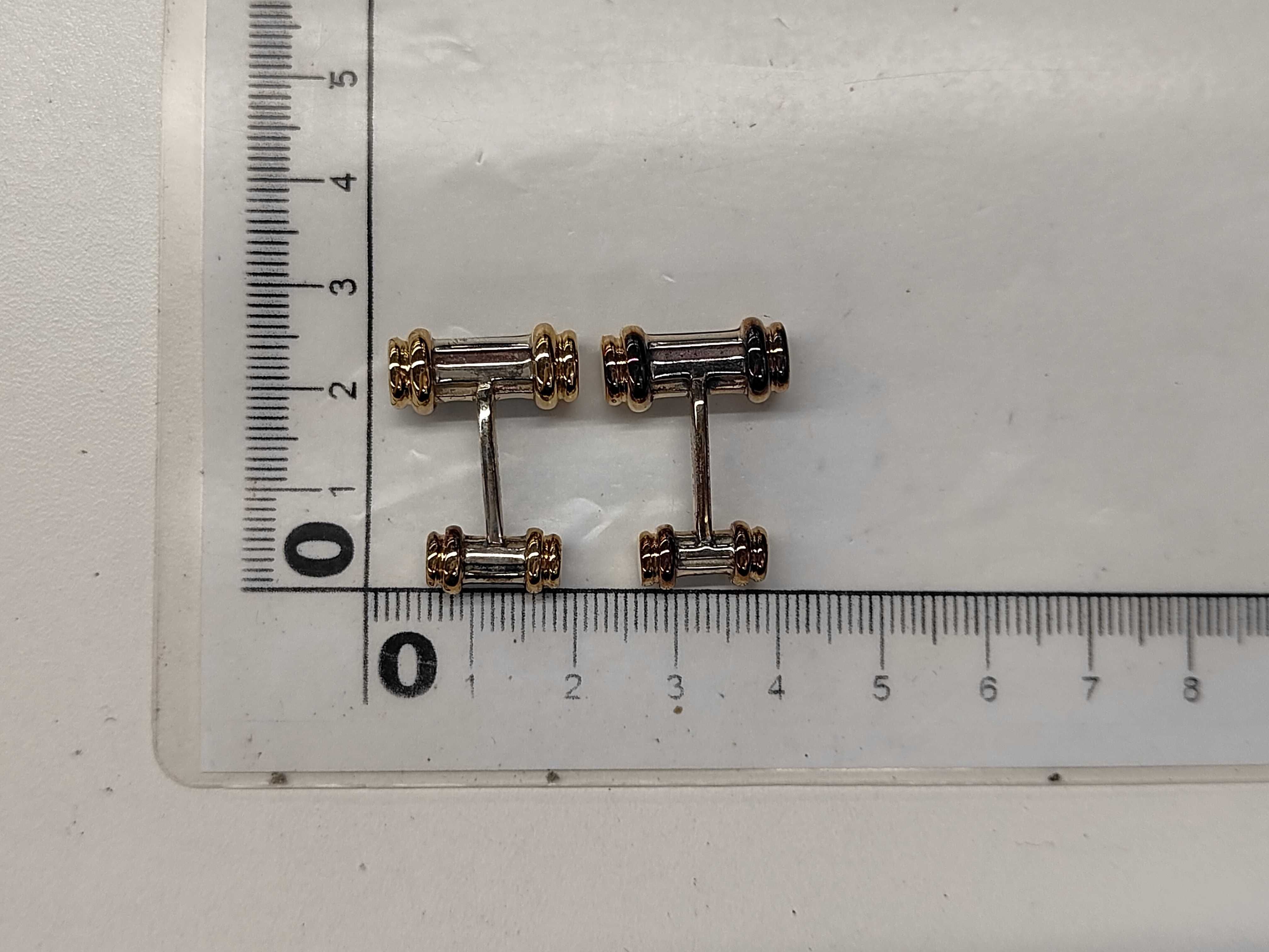 Sterling Silver and 18KYG Tiffany and Co. Barbell Cufflinks