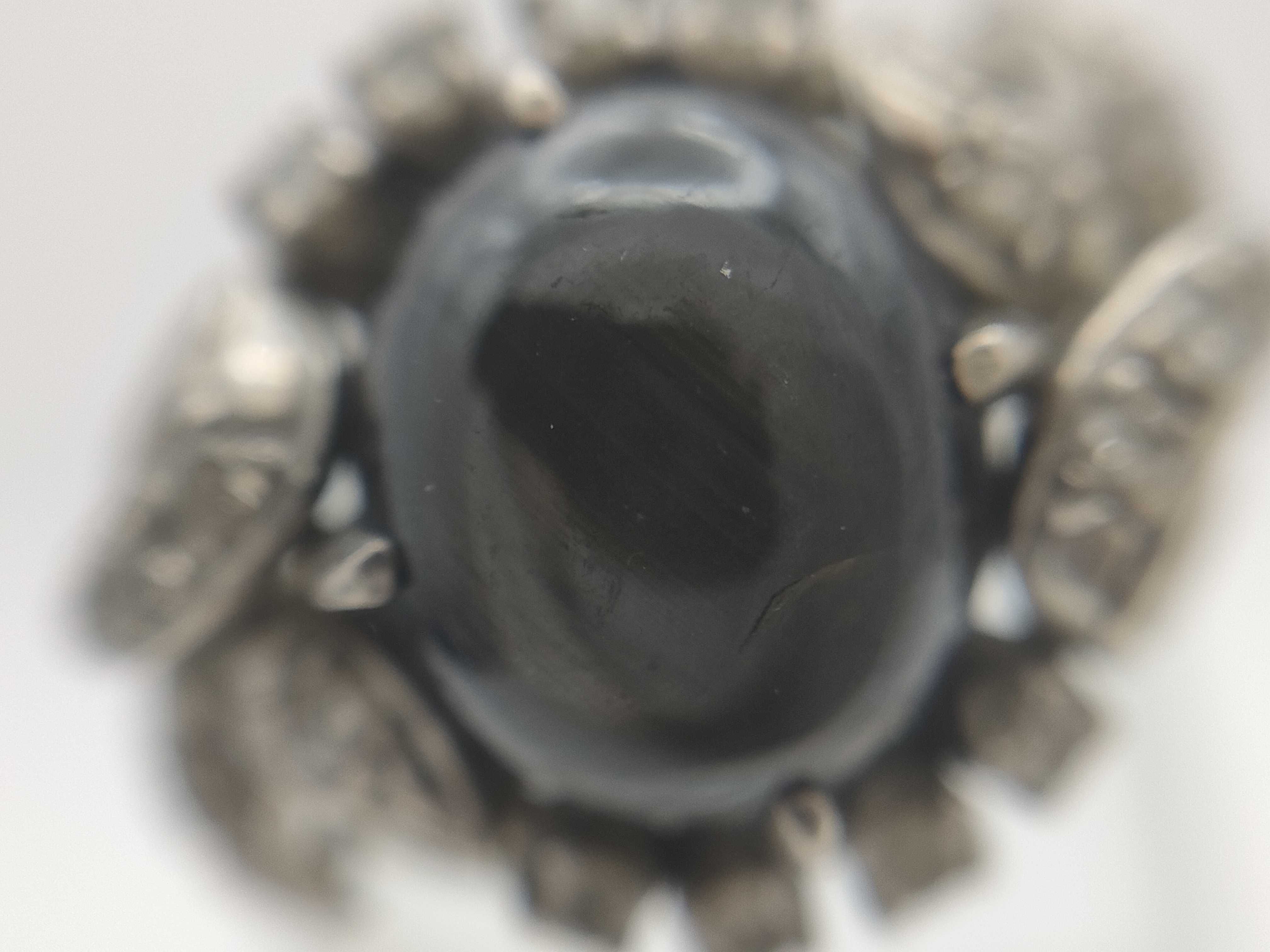 Sterling Silver Black Star Sapphire and Diamond Accent Cocktail Ring