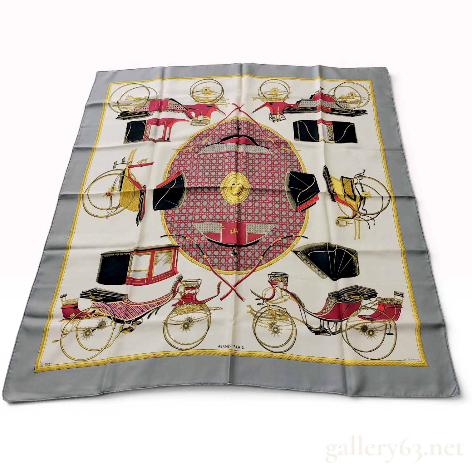 Hermes Les Voitures a Transformation Silk Scarf by Francoise de la Perriere