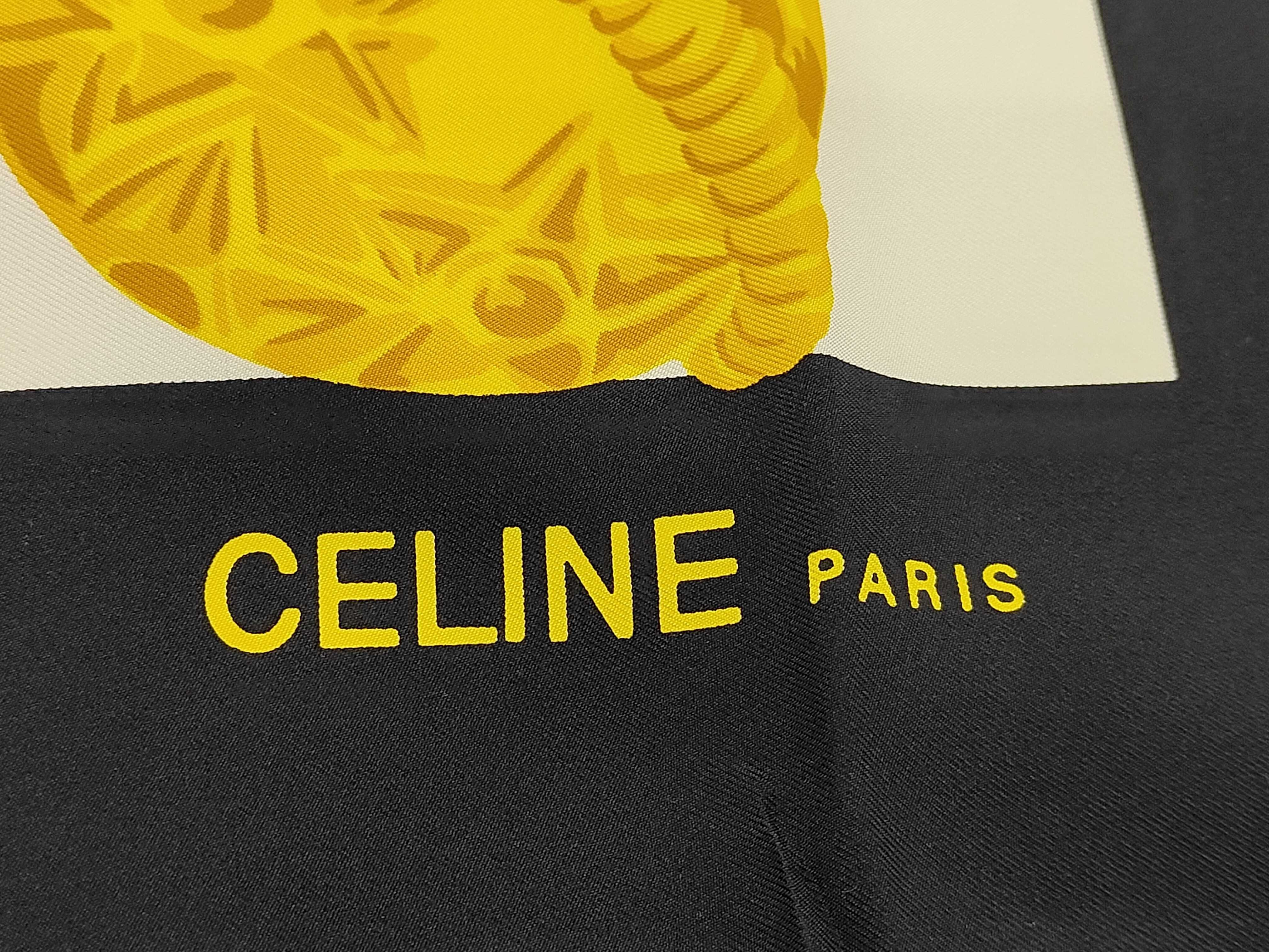 Celine Paris Vintage Silk Scarf with Chain and Medallion Motif