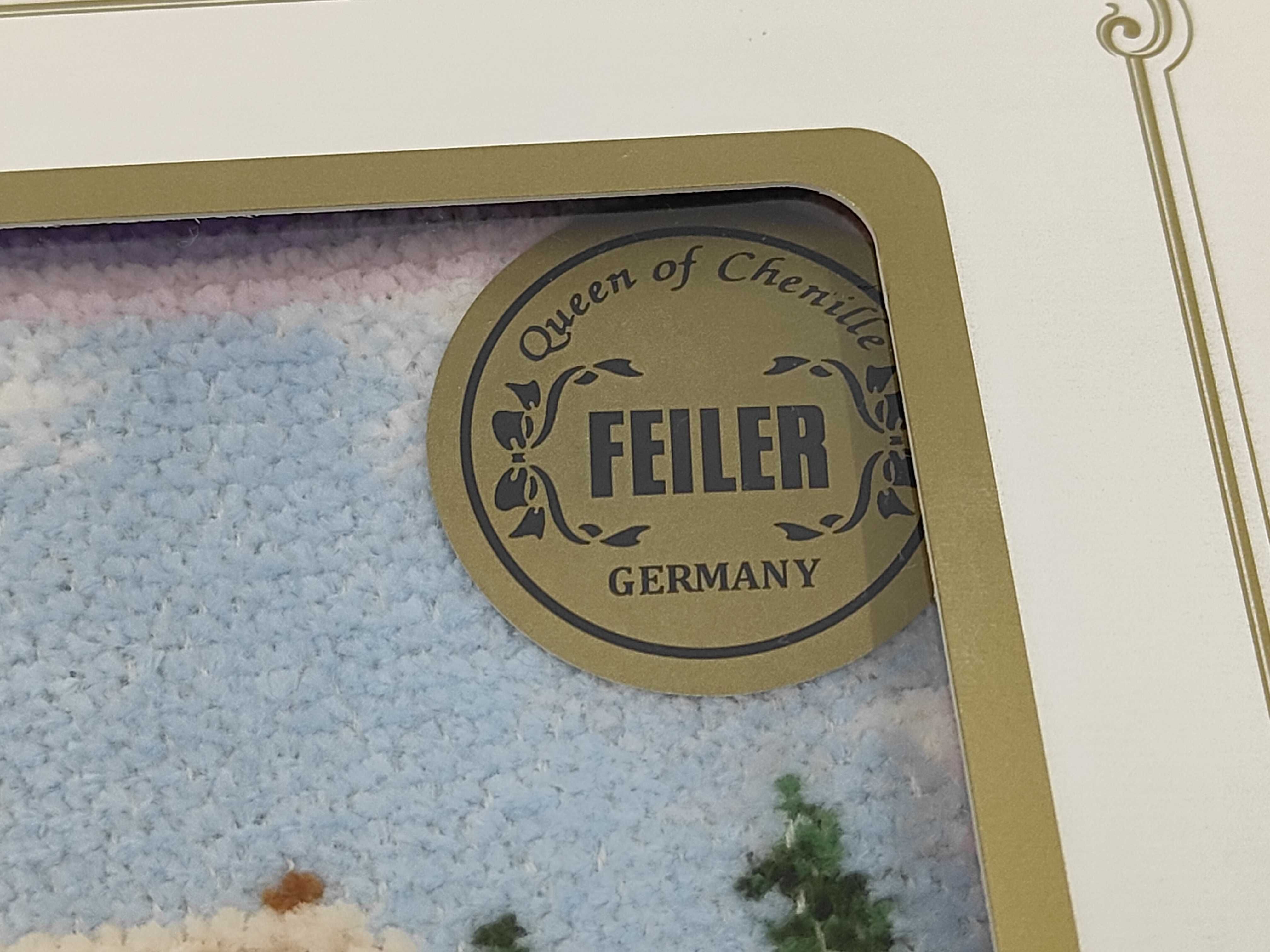 A Set of Four Feiler Germany Four Seasons Series Framed Chenille Textiles