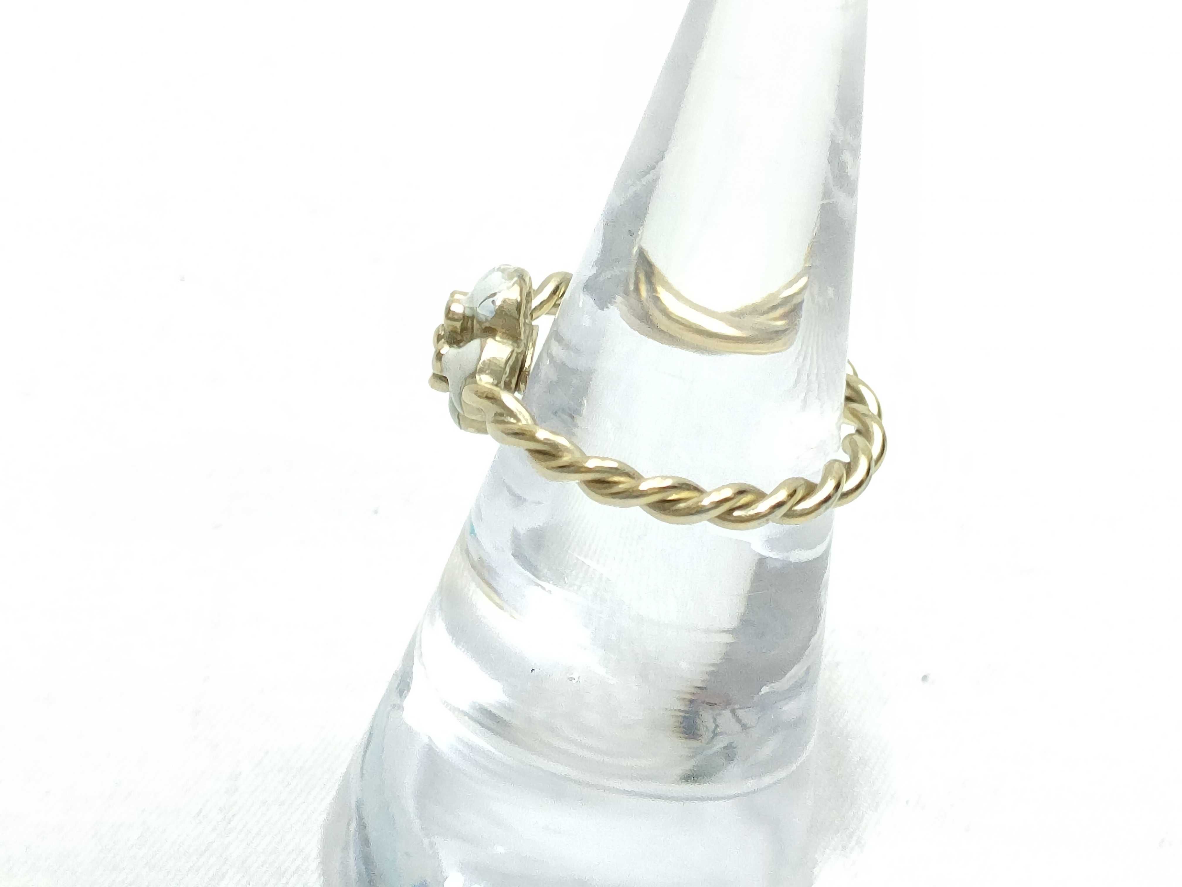 Chanel Camellia White Enamel and Crystal Gold-Tone Ring, Autumn 2008