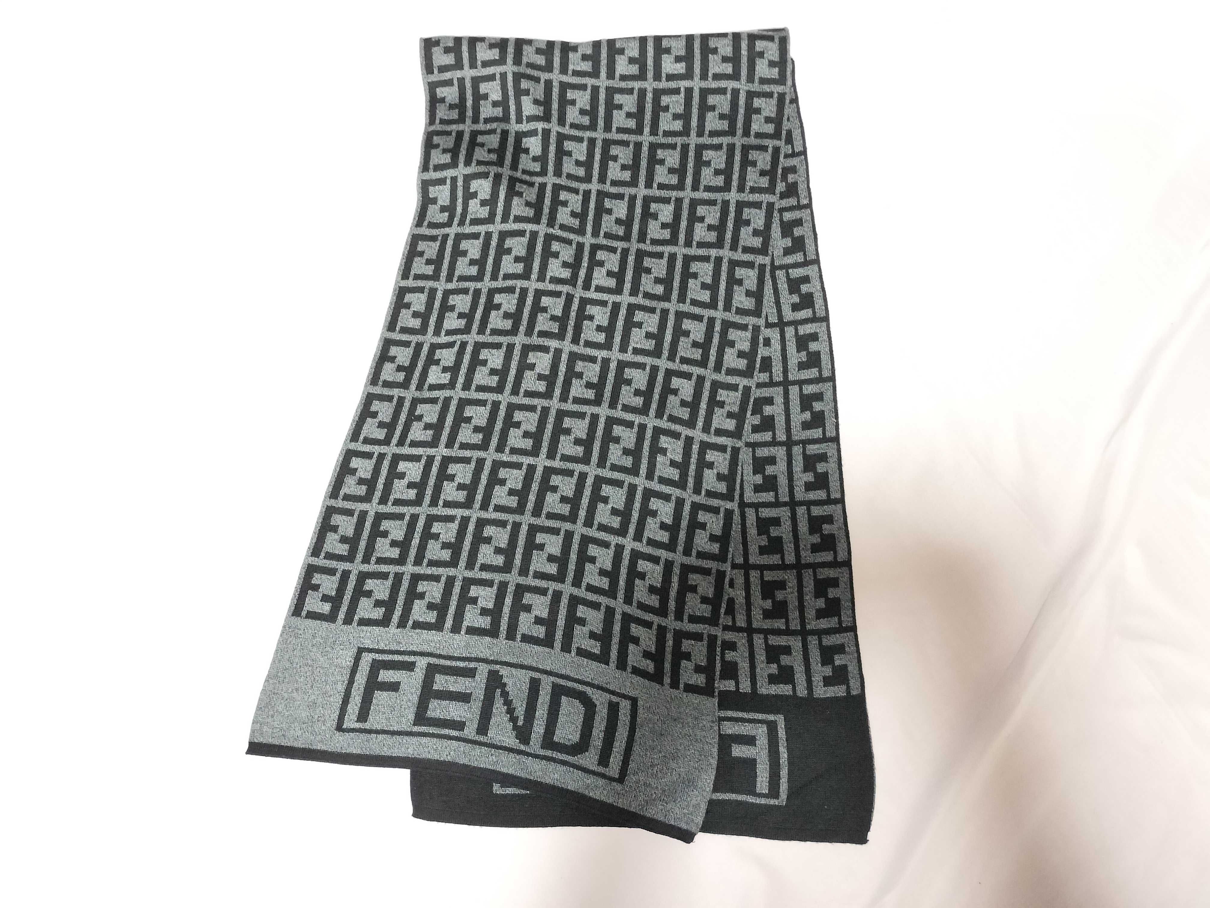 Fendi Zucca Monogram Knit Wool Scarf