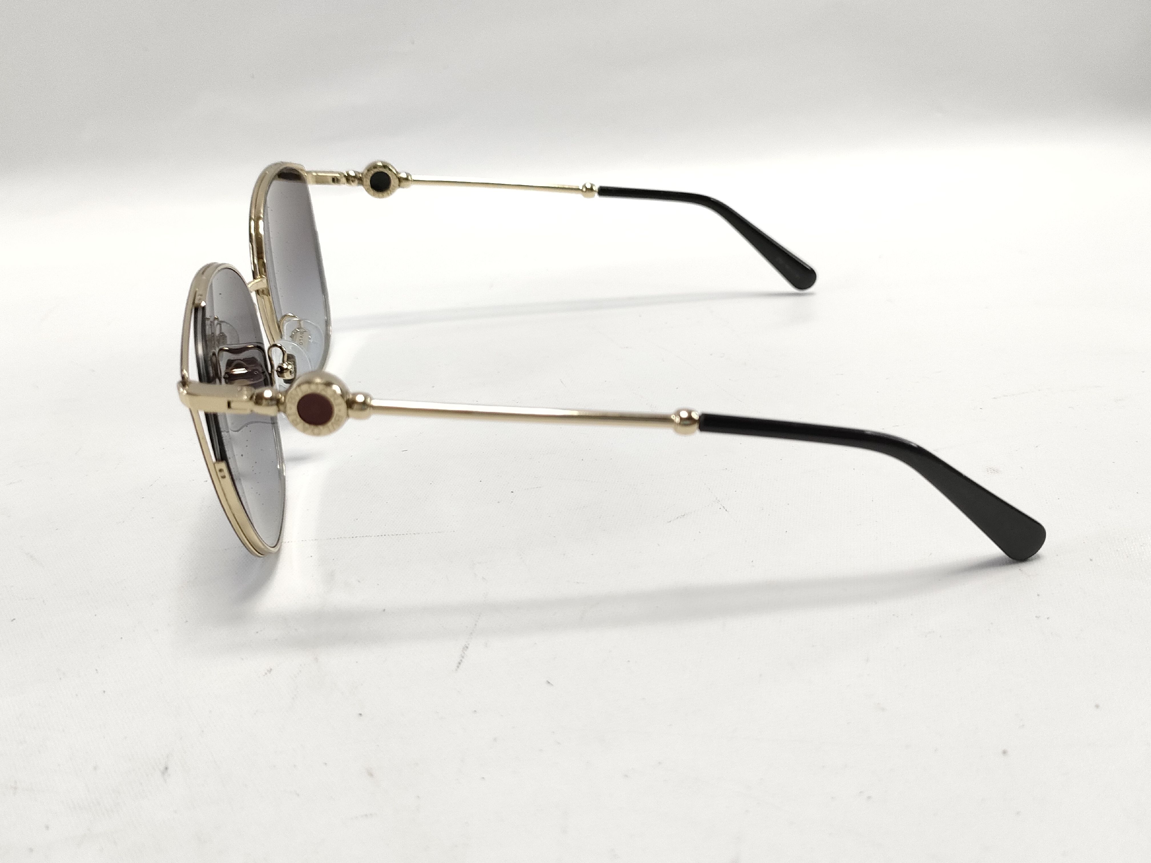 Bulgari Gold-Toned Metal Cat-Eye Sunglasses with Gradient Lenses