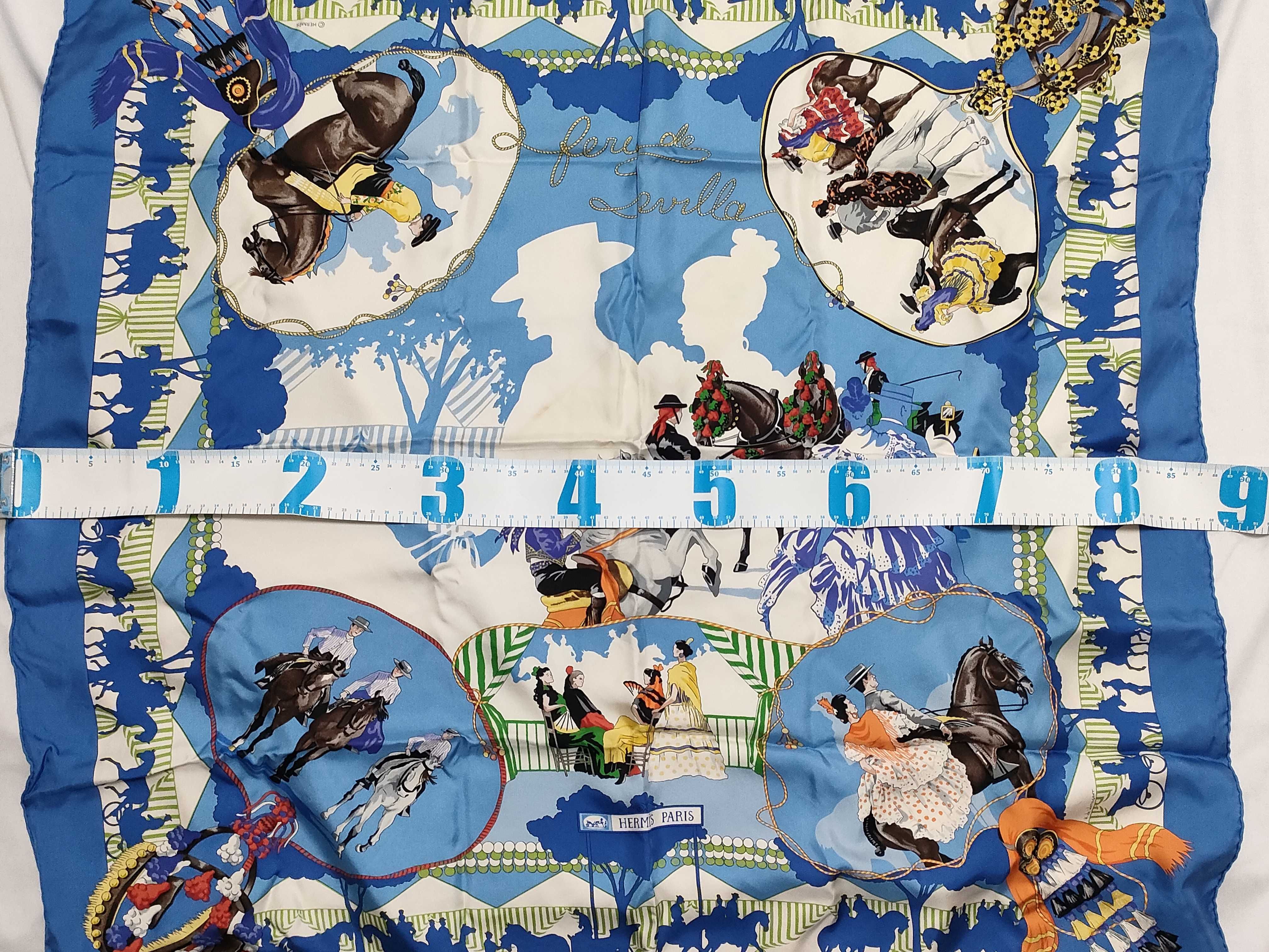 Hermes Feria de Sevilla Silk Scarf by Hubert de Watrigant with Box