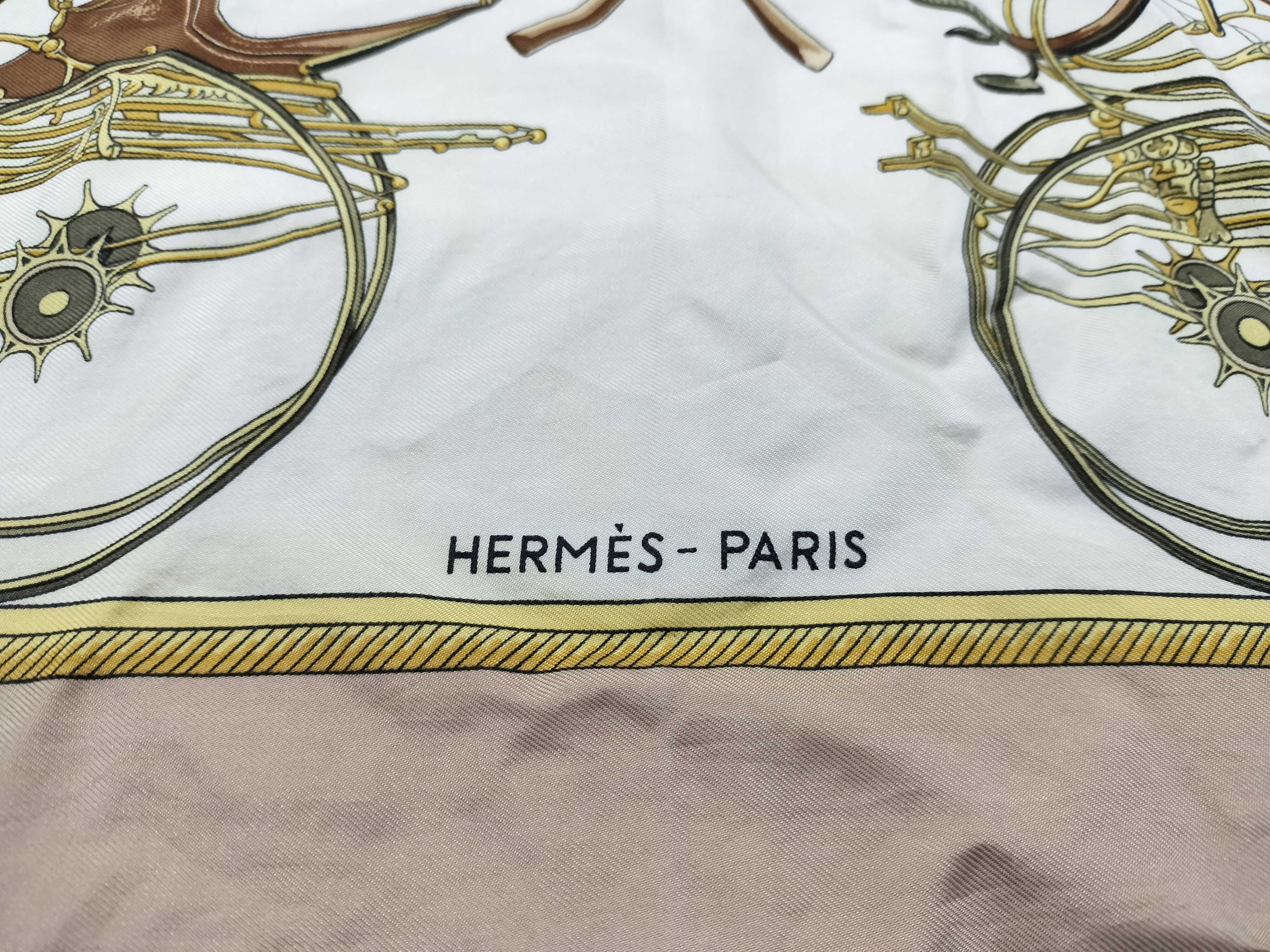 Hermes Silk Carre 90 Scarf in La Voiture a Transformation Pattern