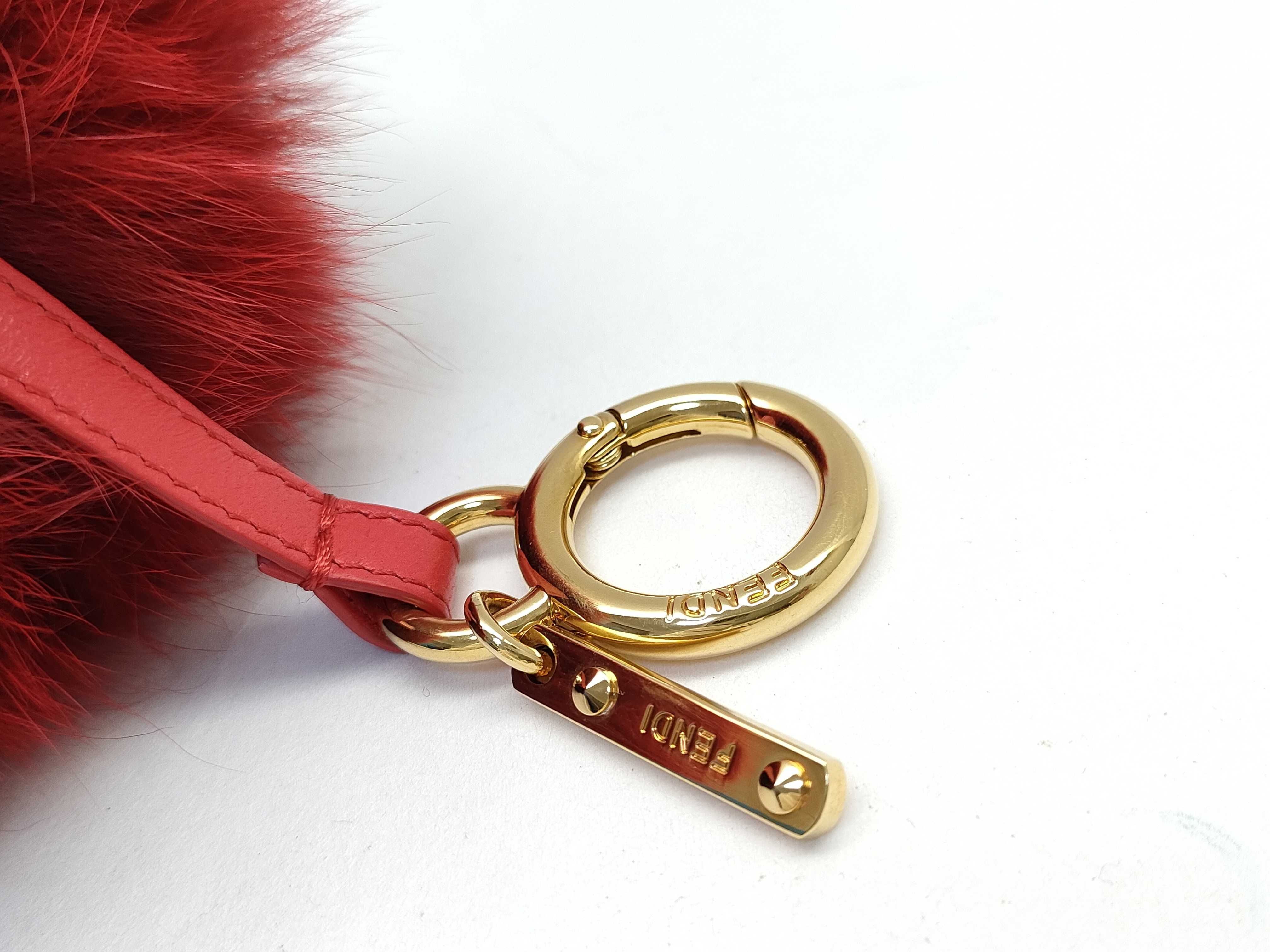 Fendi Bicolor Fox Fur Heart Pom-Pom Bag Charm