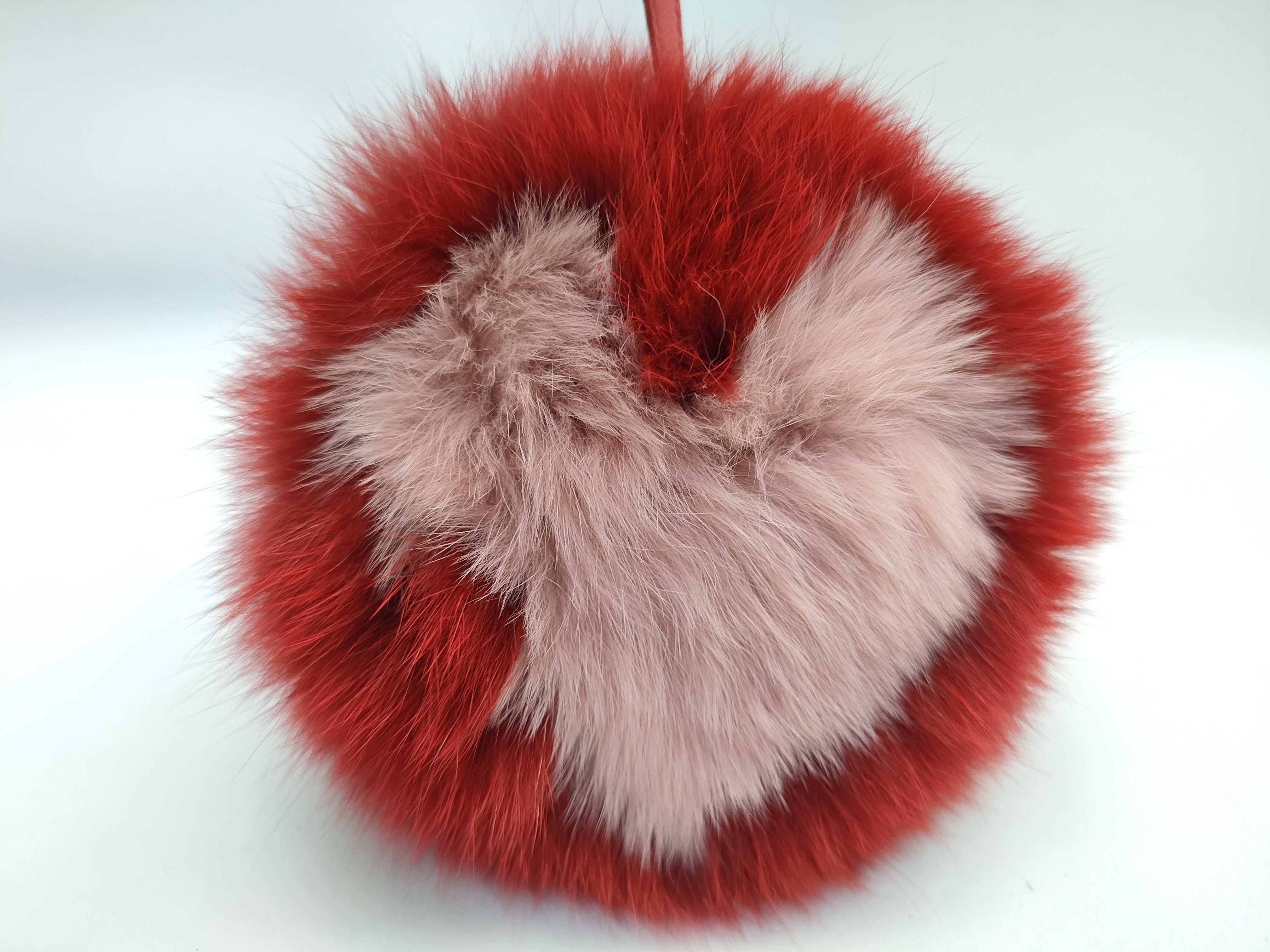 Fendi Bicolor Fox Fur Heart Pom-Pom Bag Charm