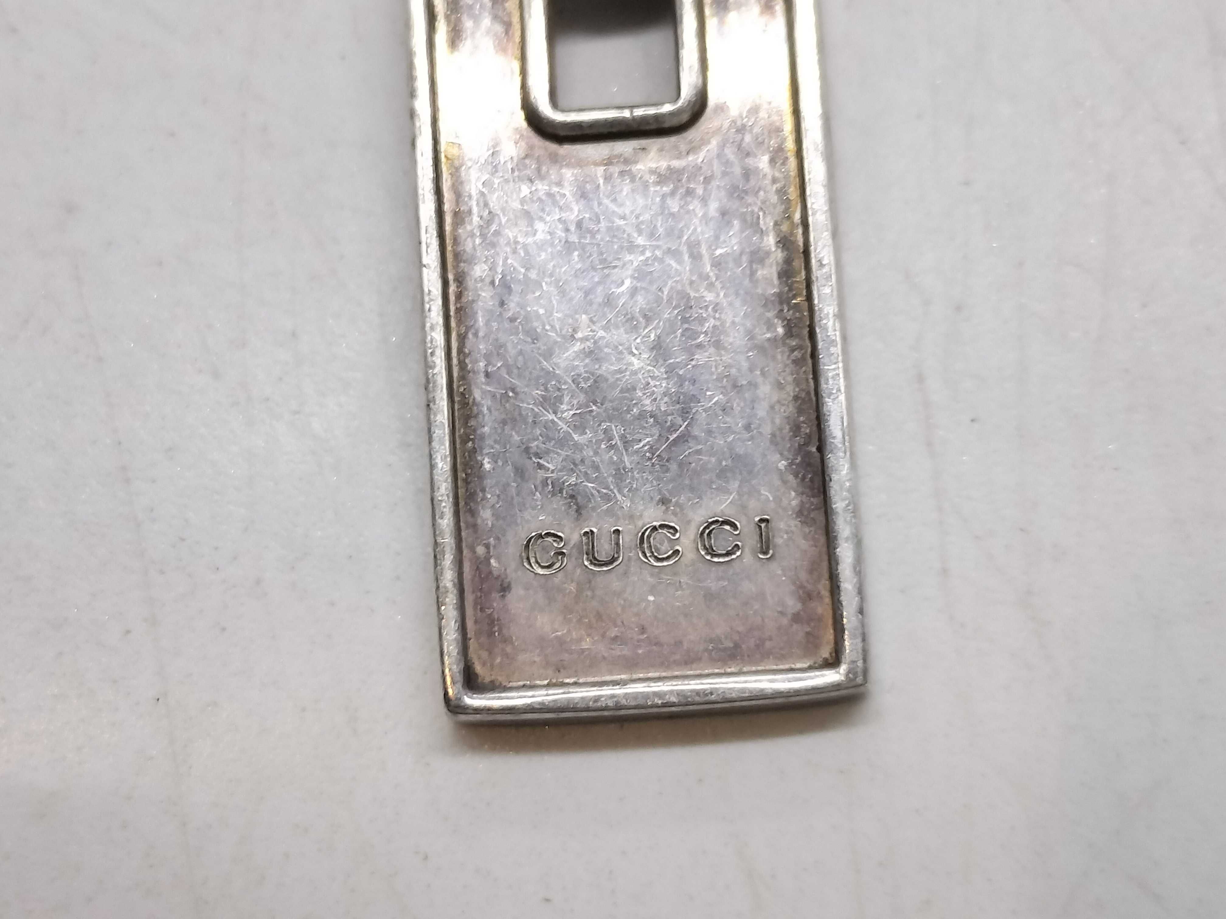 Gucci Sterling Silver Tag Pendant Necklace