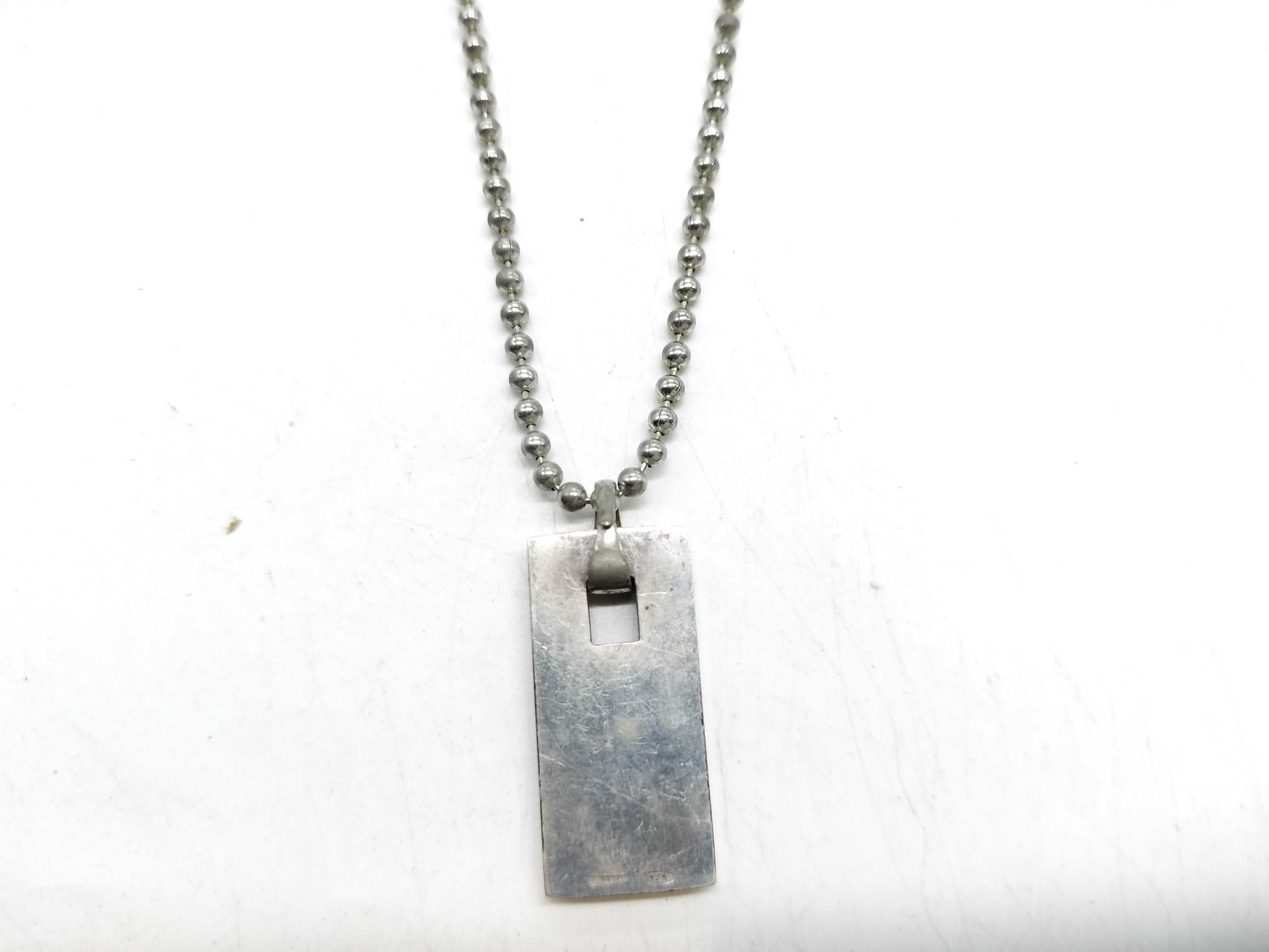 Gucci Sterling Silver Tag Pendant Necklace