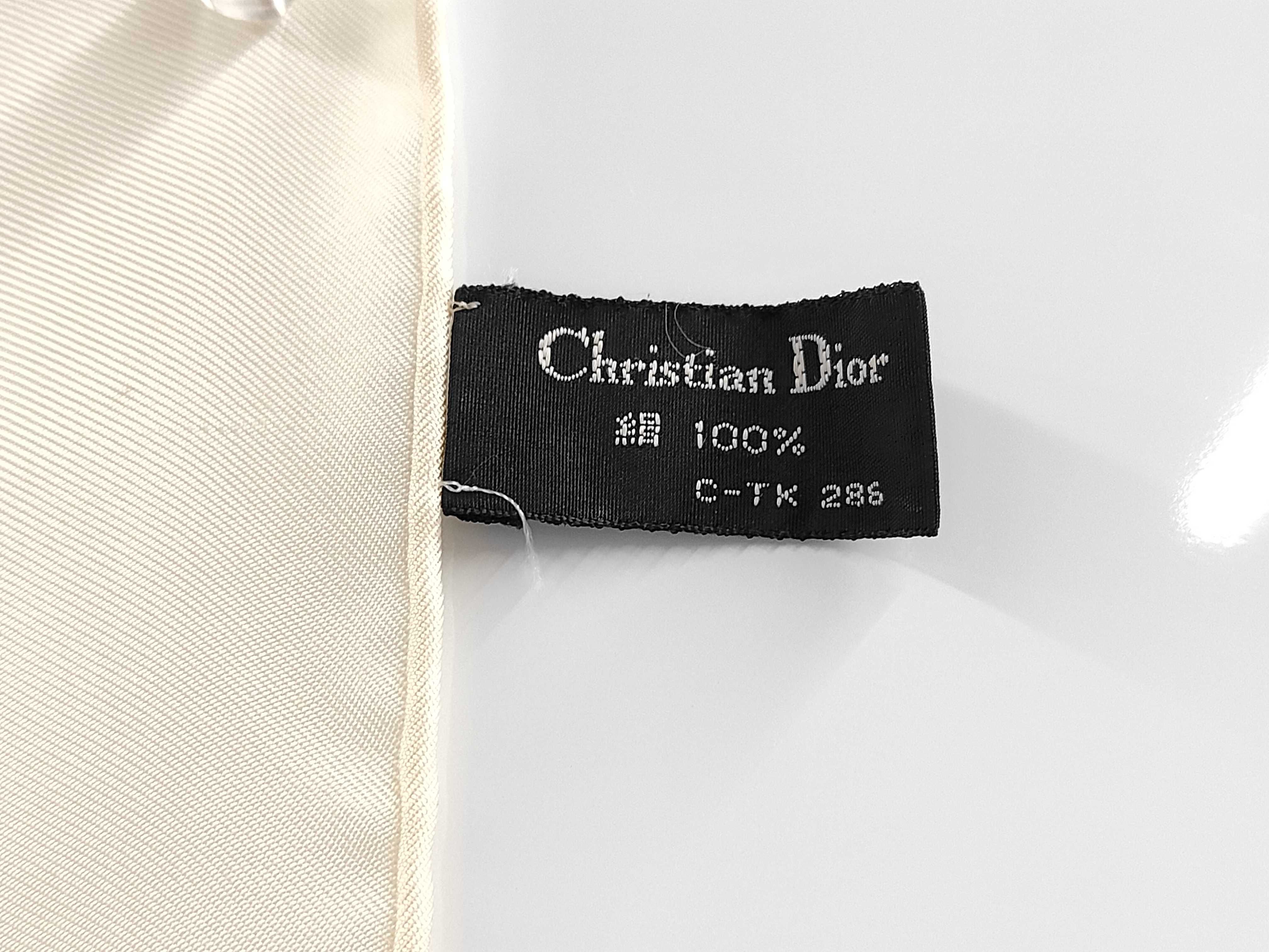 Christian Dior Silk Scarf with Botanical Floral Pattern