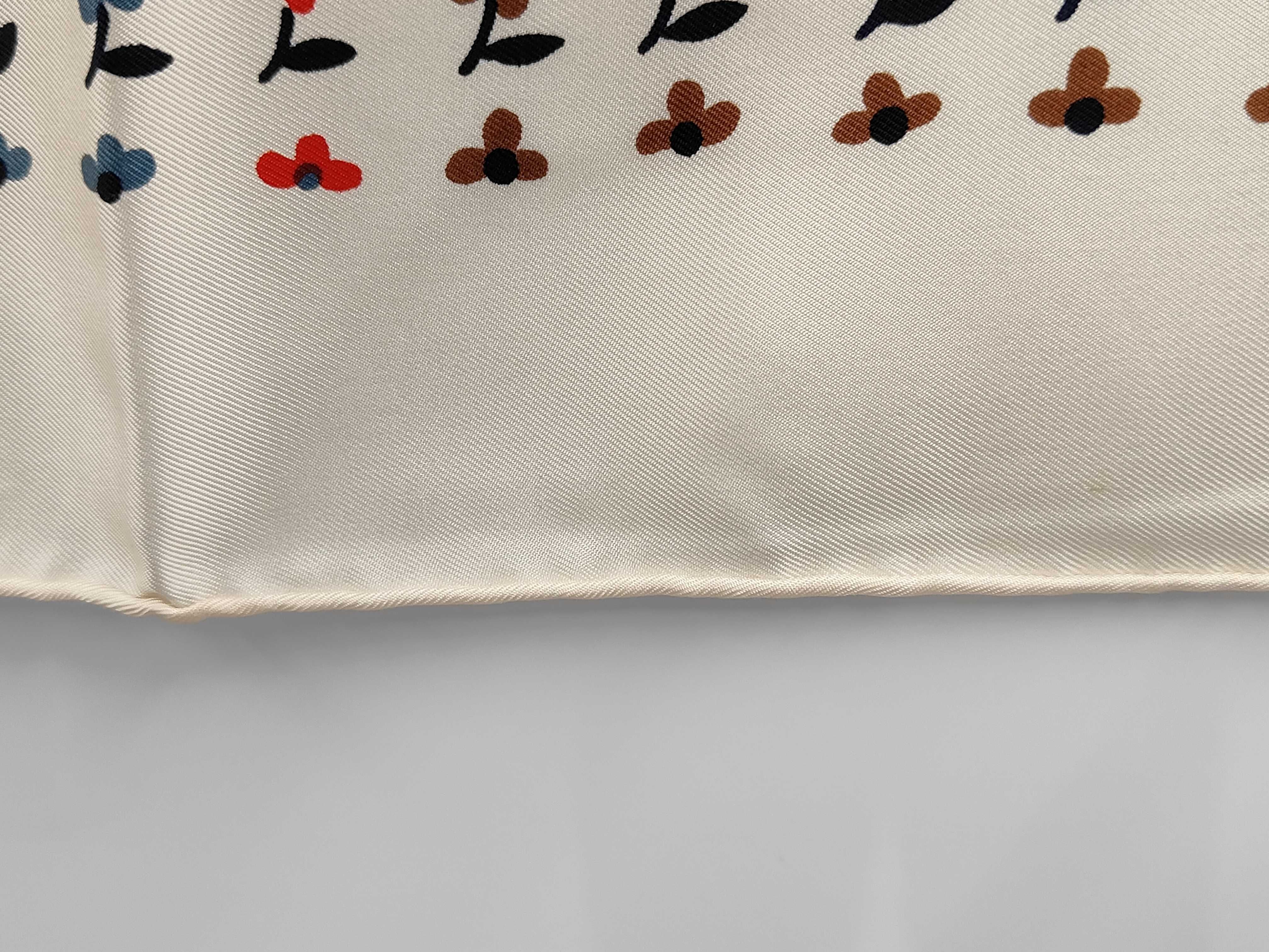 Christian Dior Silk Scarf with Botanical Floral Pattern
