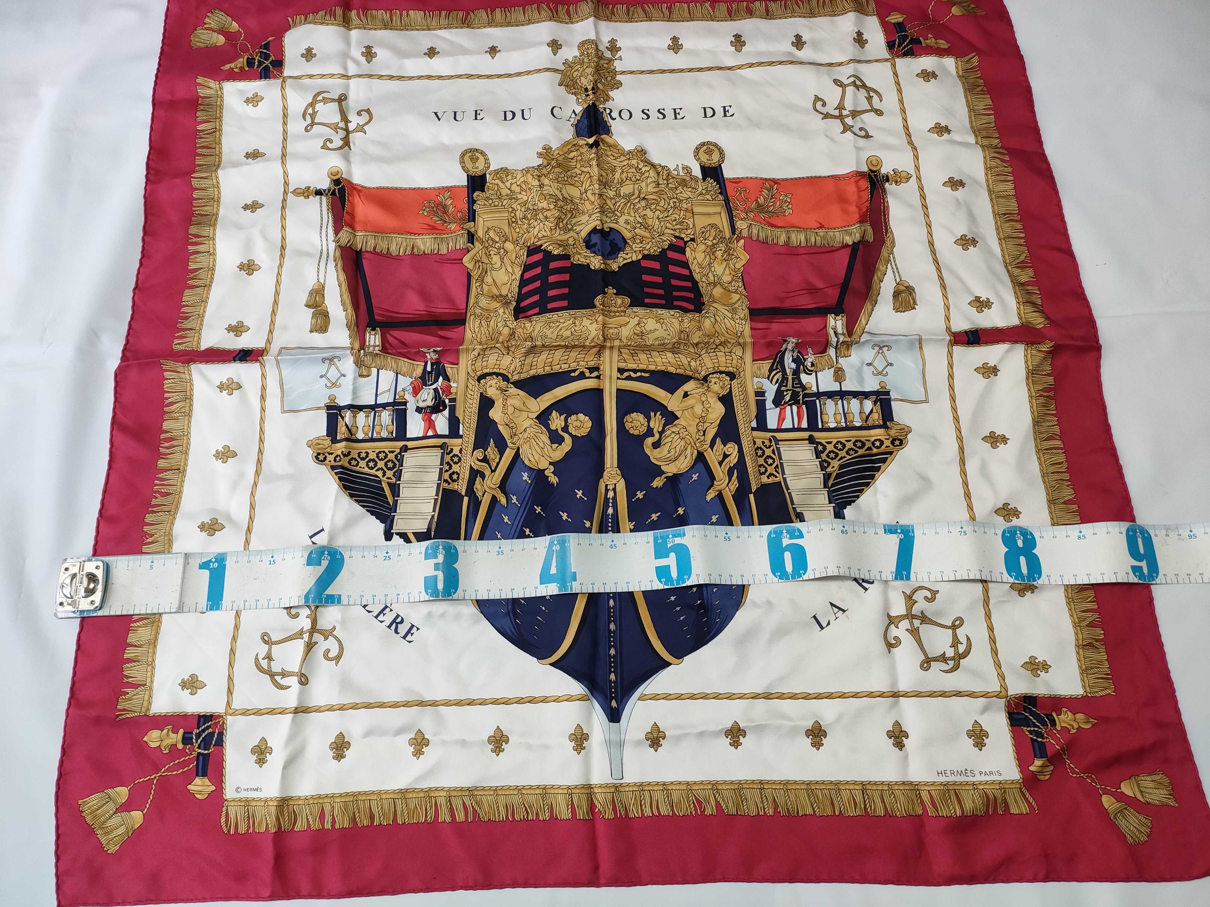 Hermes Vue du Carosse de la Galere la Reale Silk Scarf