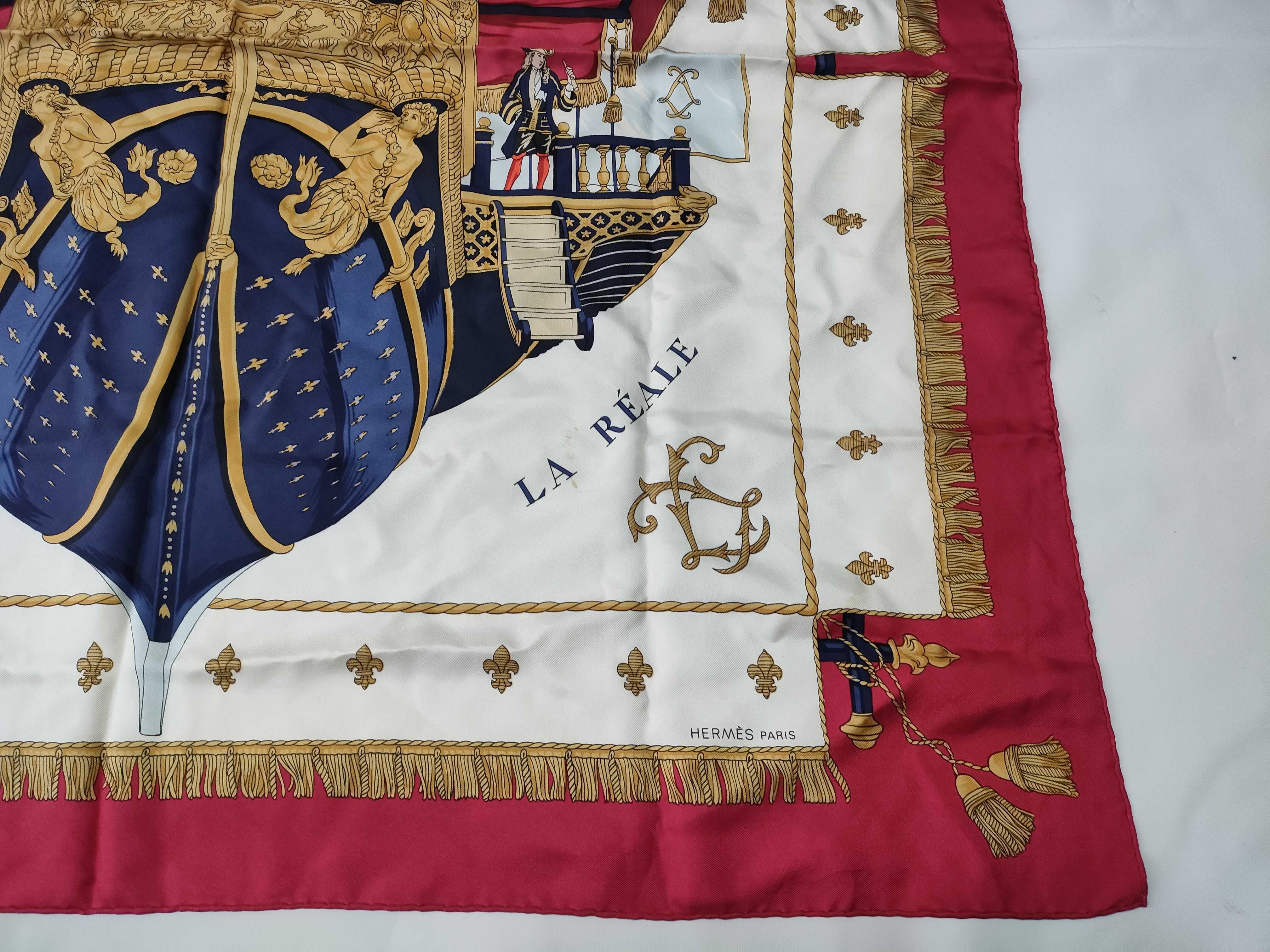 Hermes Vue du Carosse de la Galere la Reale Silk Scarf