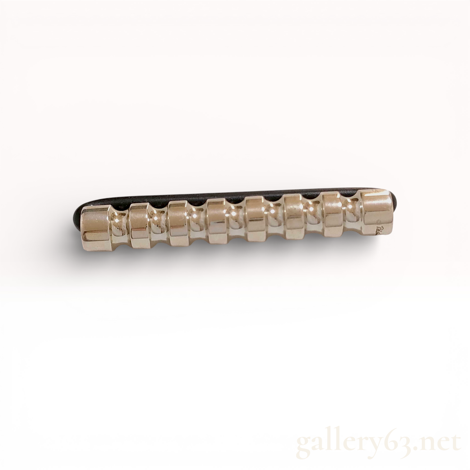 Sterling Silver and Rubber Cord Bracelet, Paloma Picasso for Tiffany and Co. Groove Roller