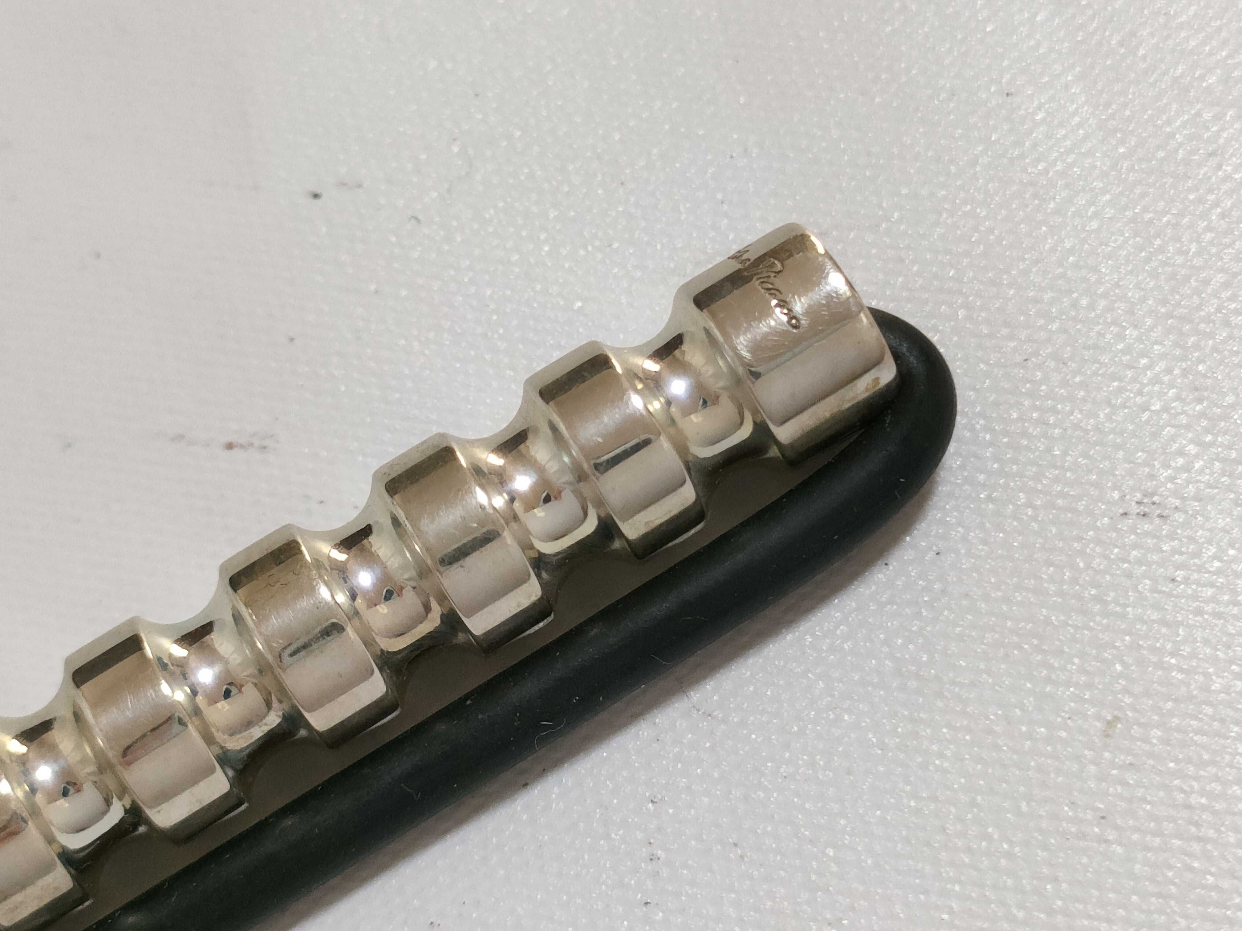 Sterling Silver and Rubber Cord Bracelet, Paloma Picasso for Tiffany and Co. Groove Roller