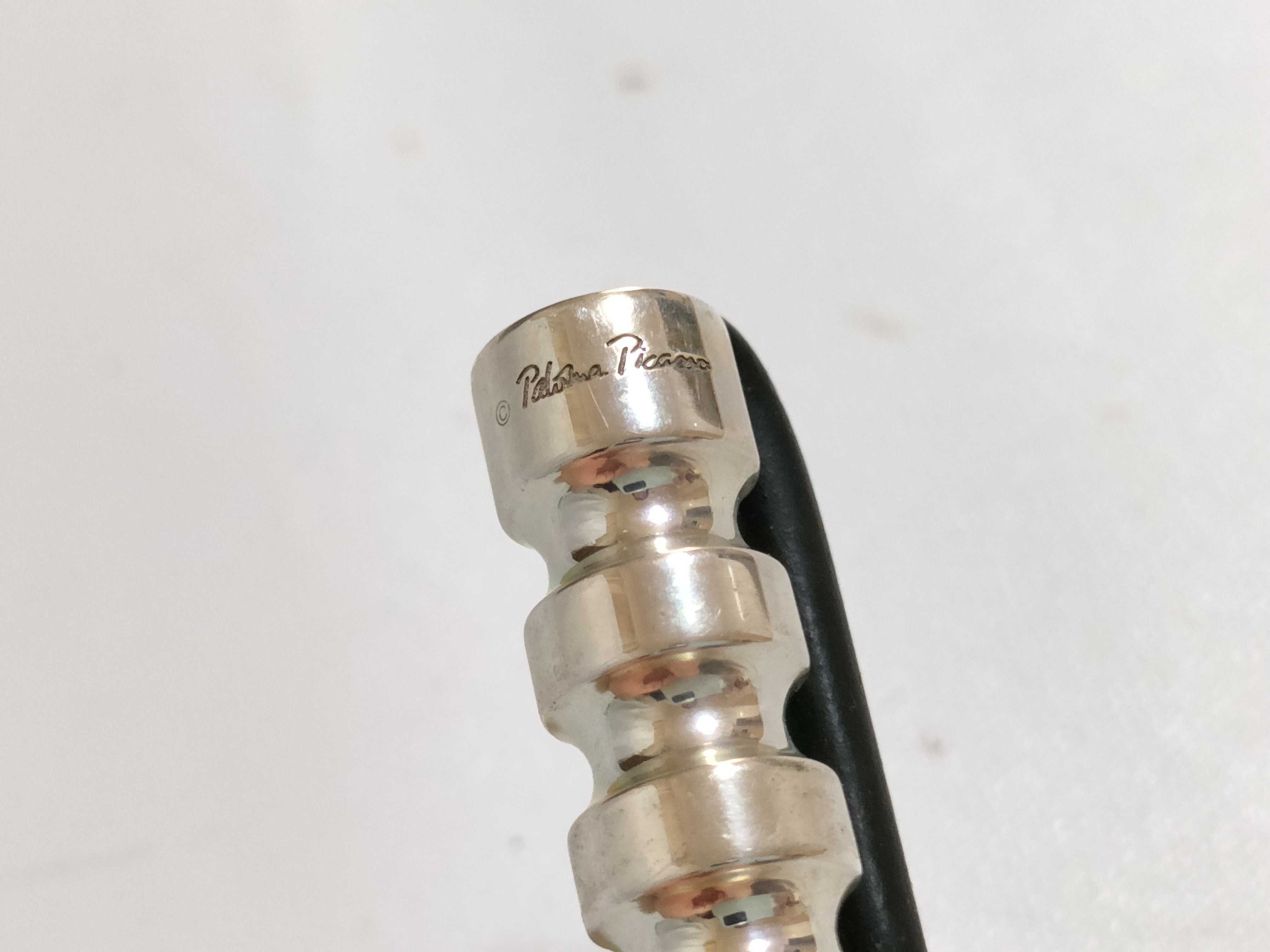 Sterling Silver and Rubber Cord Bracelet, Paloma Picasso for Tiffany and Co. Groove Roller