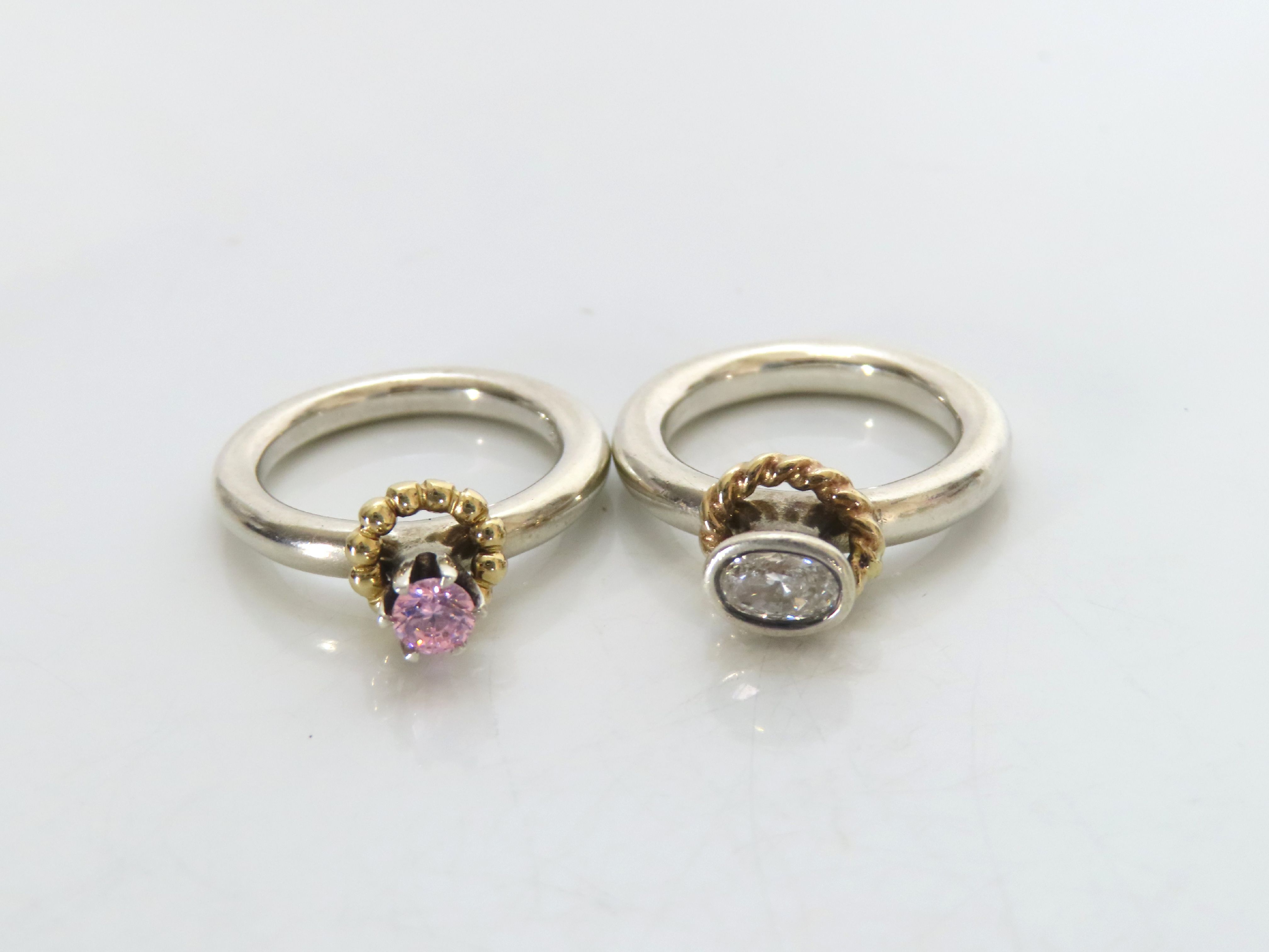 A Collection of Pandora and Sterling Silver Fashion Rings