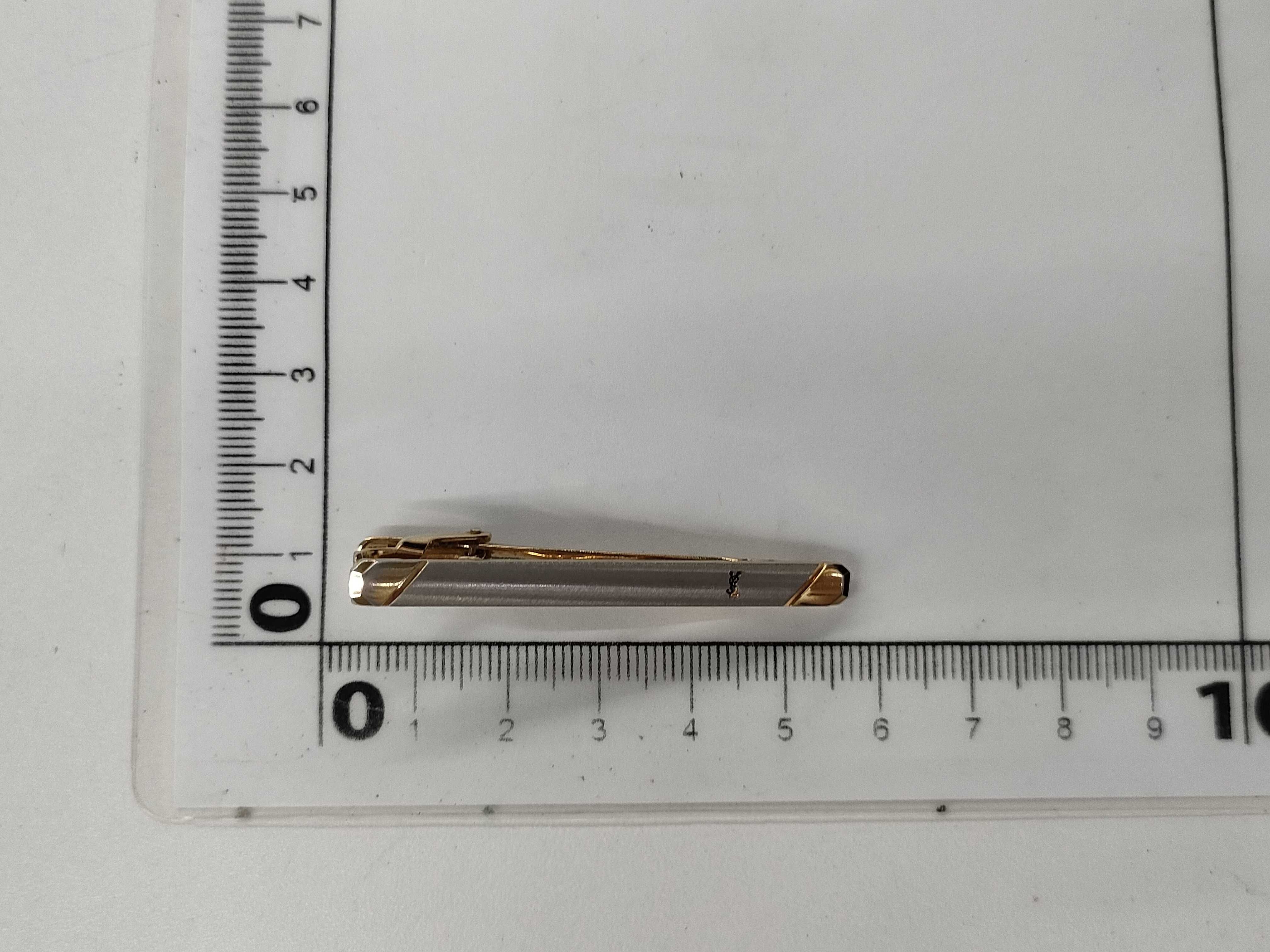 Yves Saint Laurent Tie Bar with Logo Detailing, with Box