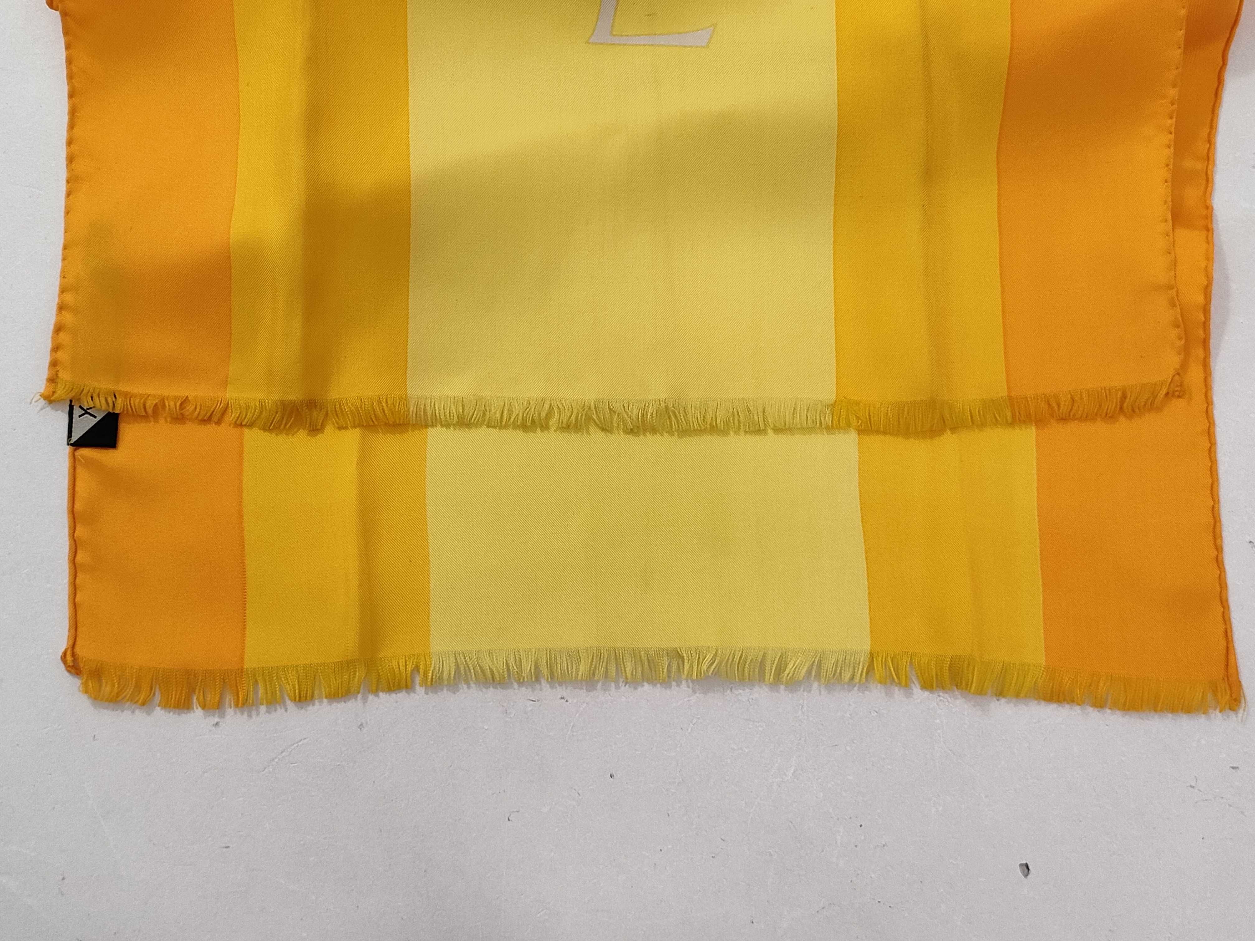 Yves Saint Laurent Striped Silk Monogram Scarf