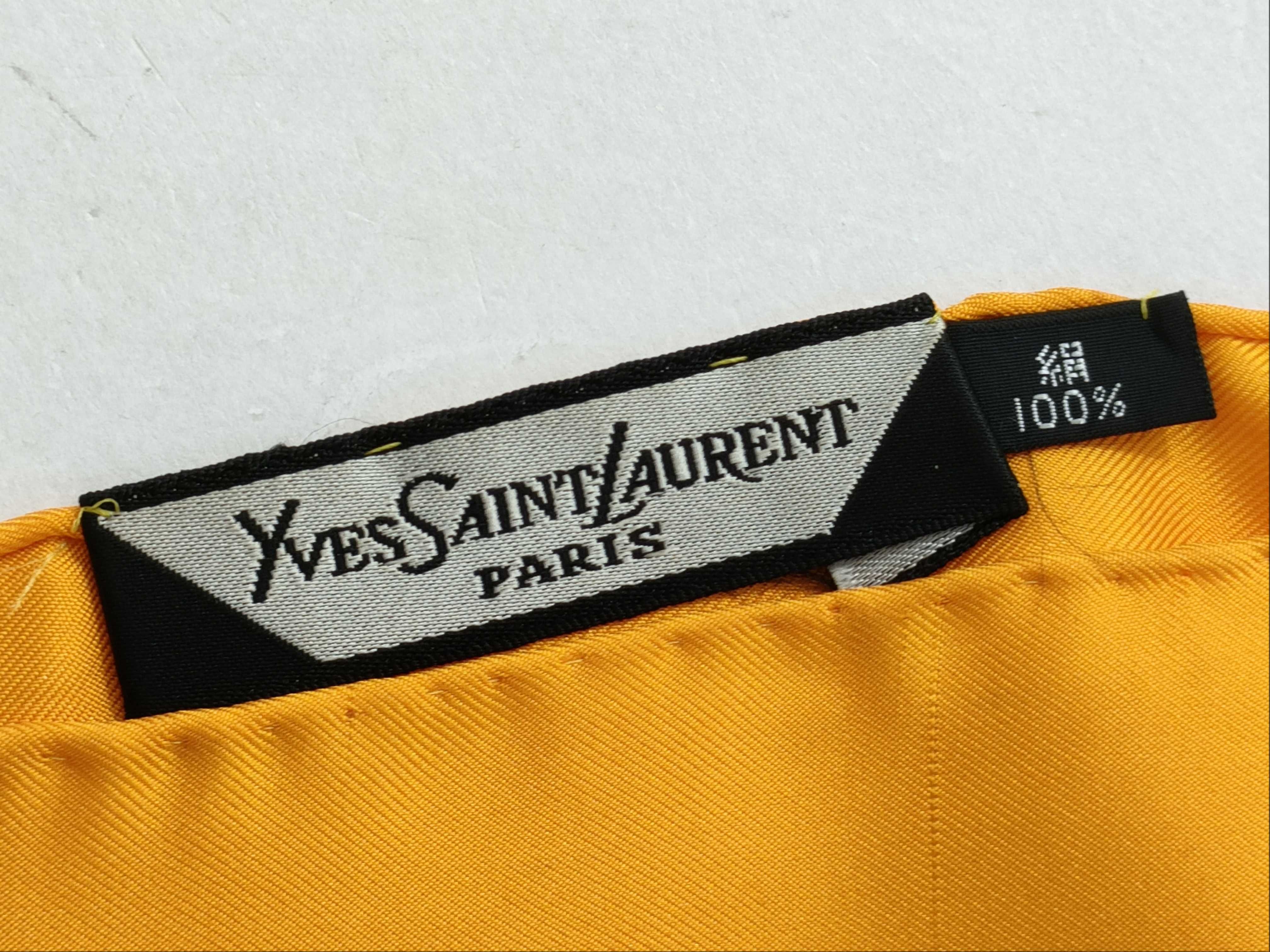 Yves Saint Laurent Striped Silk Monogram Scarf