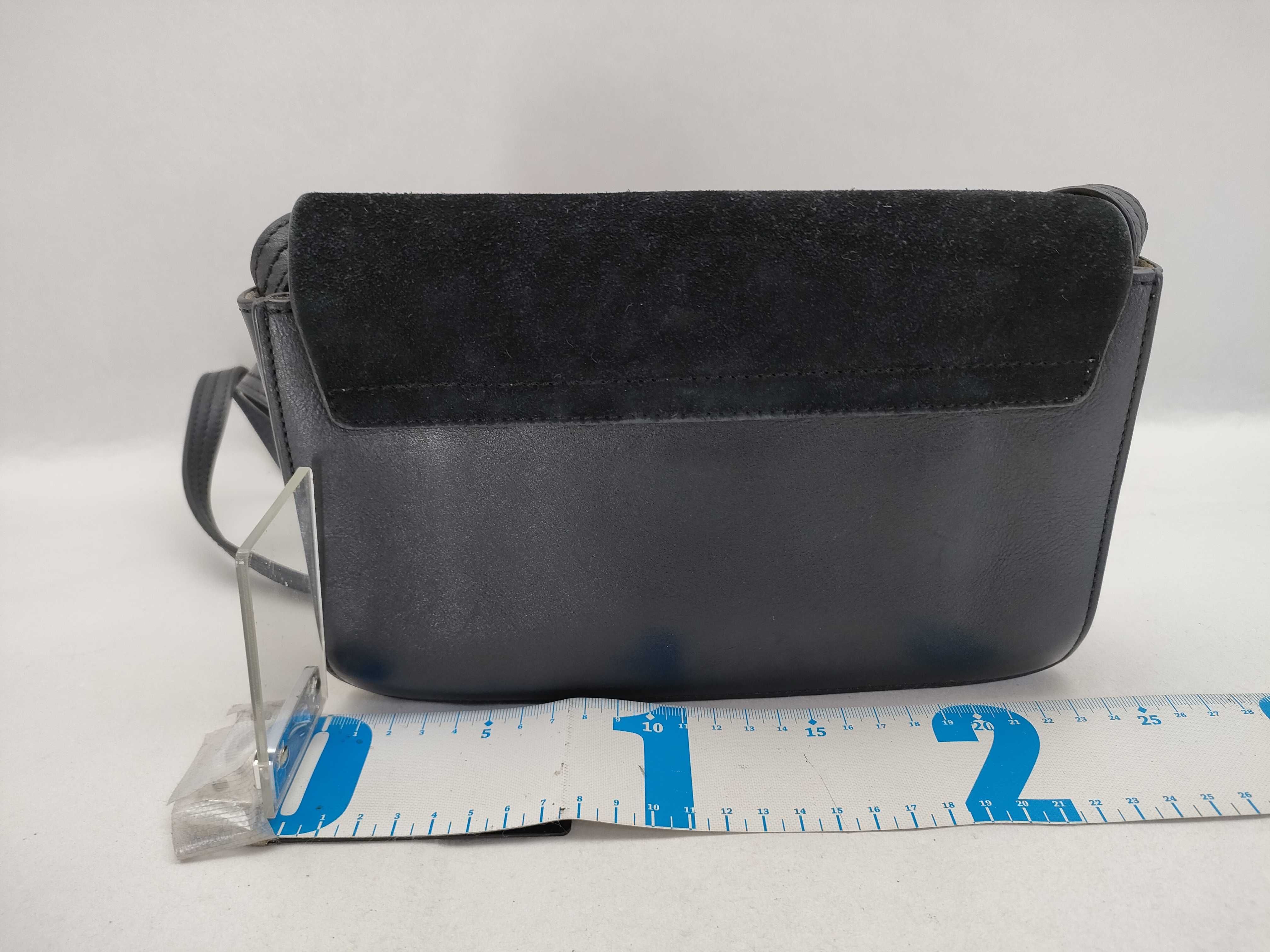Chloe Faye Small Shoulder Bag in Black Leather and Suede