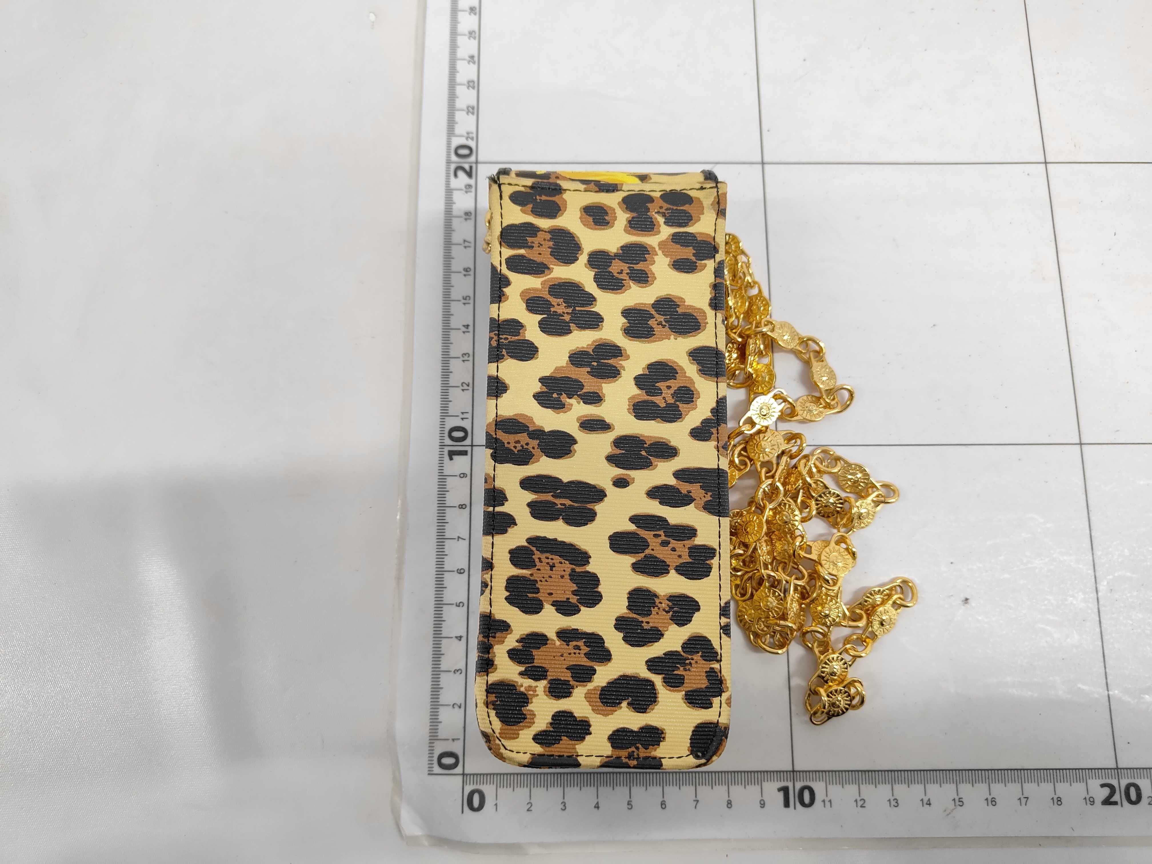 Gianni Versace Vintage Baroque Leopard Print PVC Chain Mobile Case 1990s